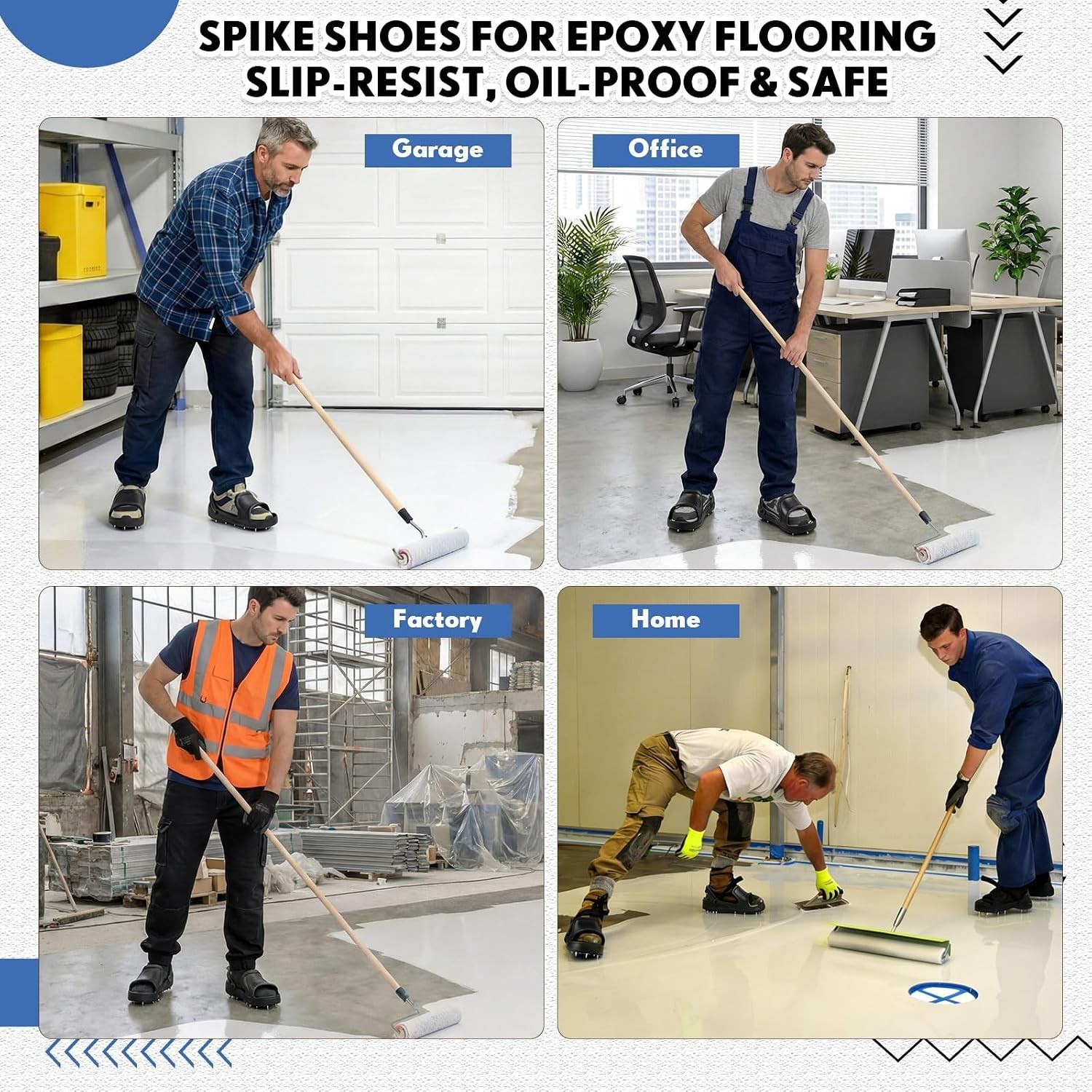 Epoxy Spiked Shoes,Includes 36 Replaceable Spikes, with Heel Strap‌ for Epoxy…