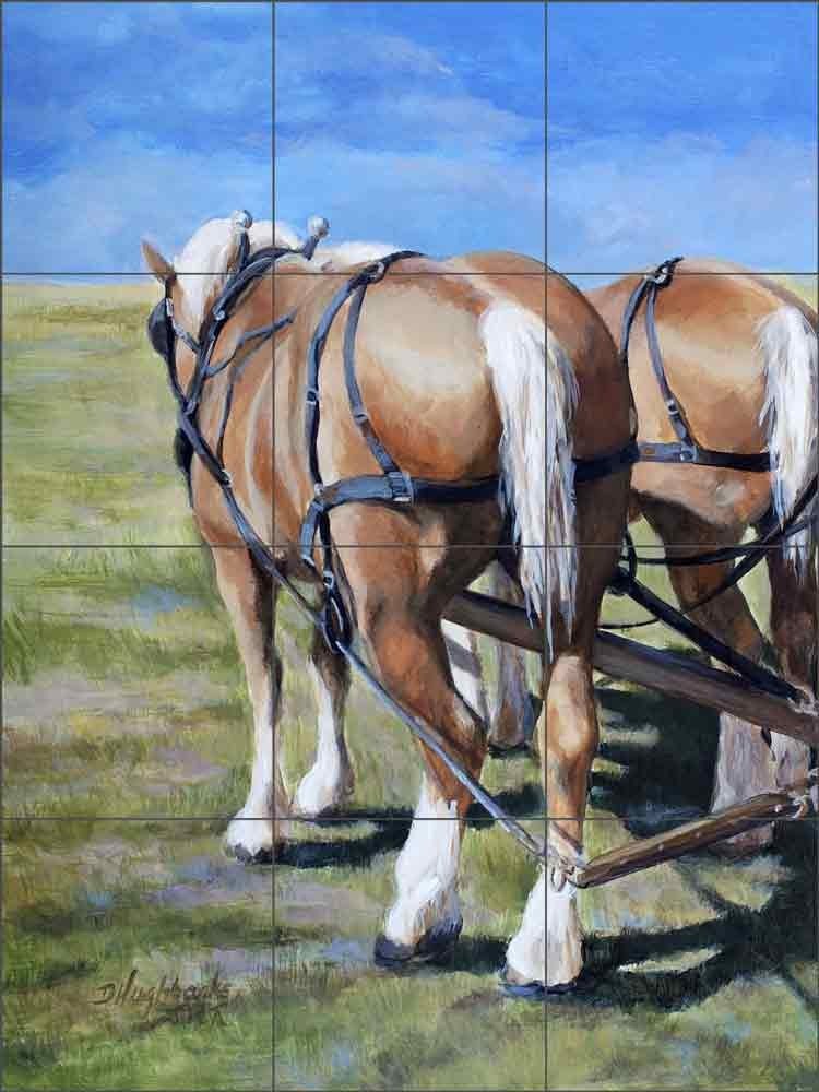 Draft Horse Tile Backsplash Debbie Hughbanks Country Art Ceramic Mural DHA018