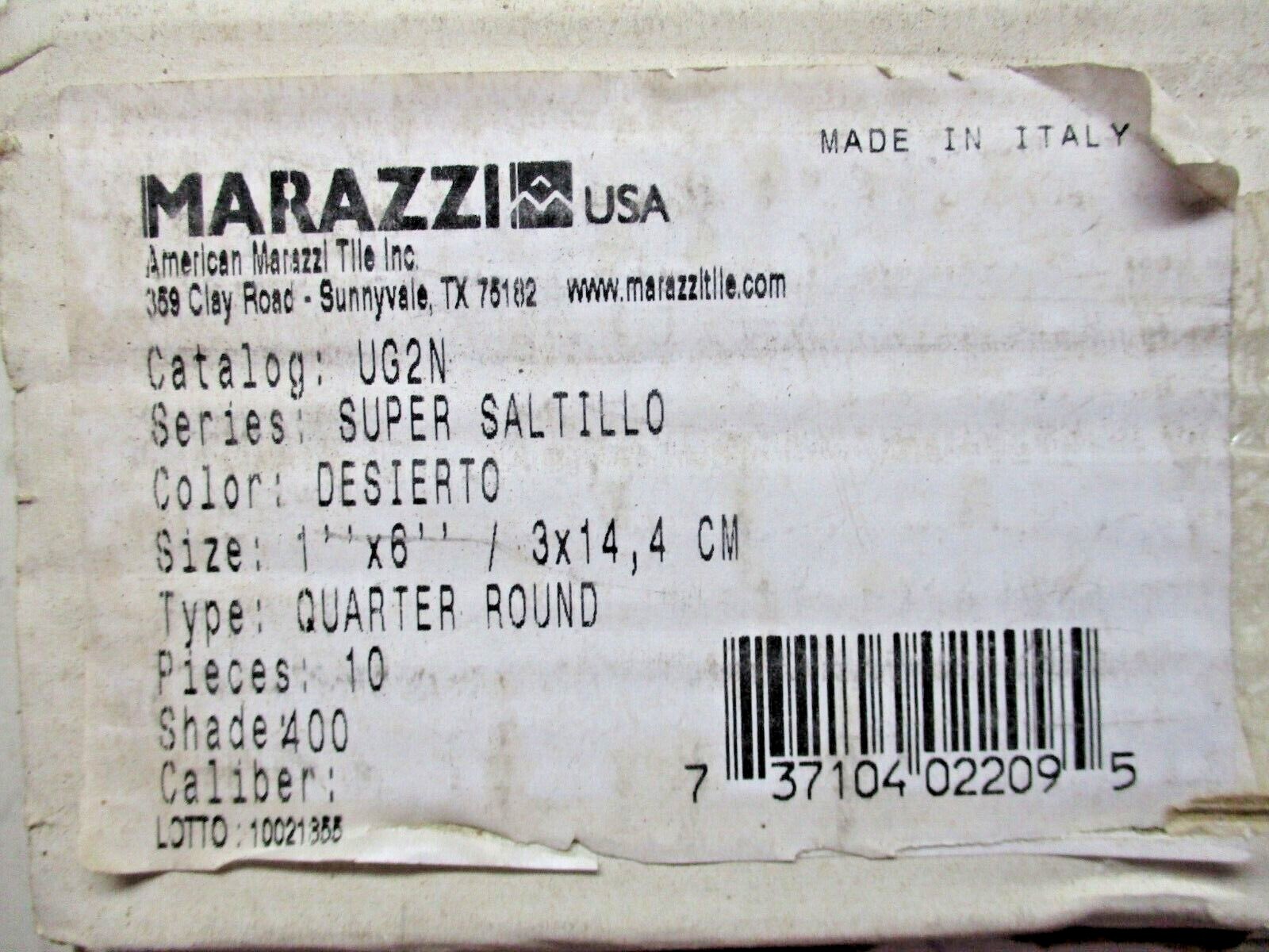 1 Quarter Round Tile Marazzi Italy Desert Brown 5-5/8 inch Discontinued Vintage