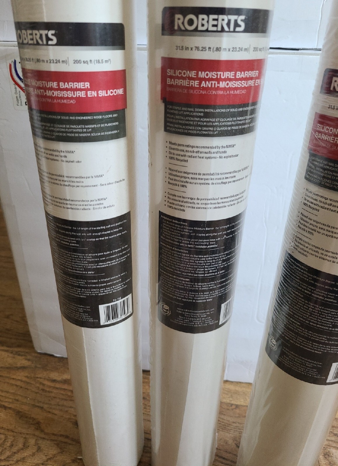 ROBERTS 70-198 Silicone Moisture Barrier 200 sq 31.5 in. x 76.25 ft. Lot of 4