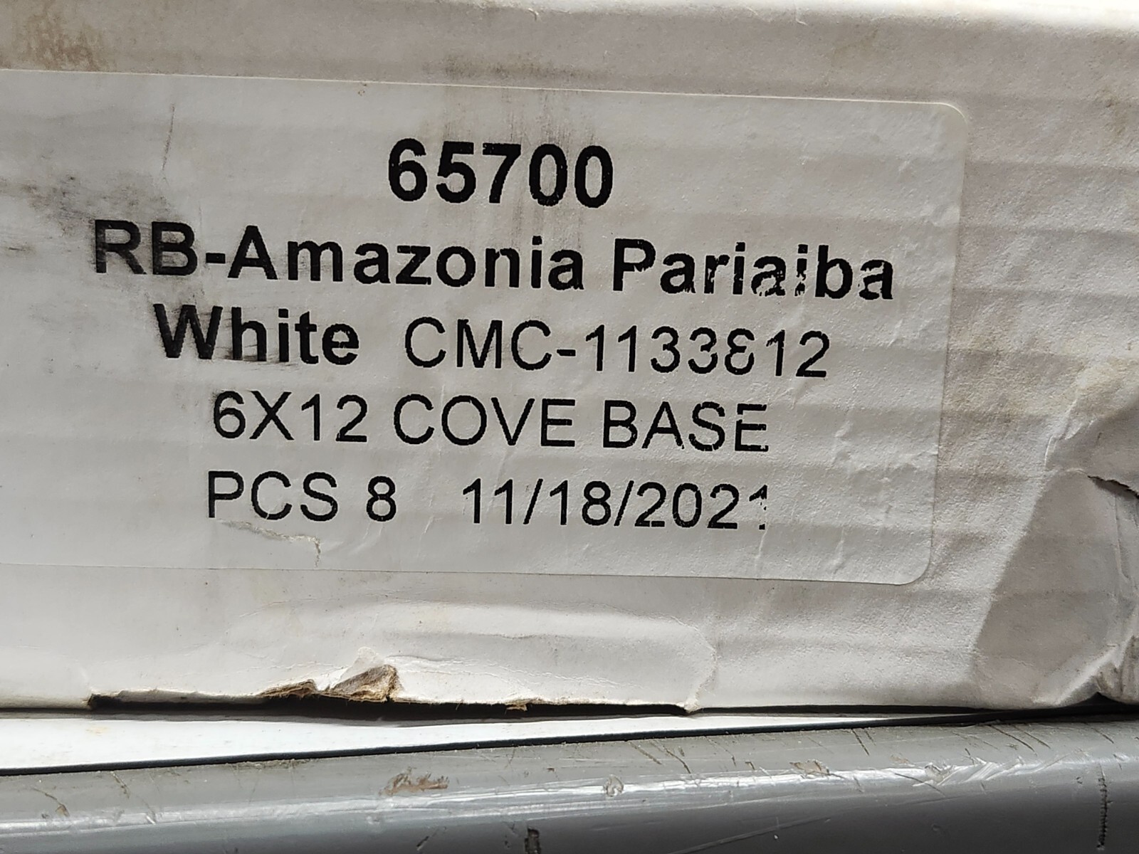 65700 Amazonia by Interceramic 6*12 Cove base, box of 8 qty
