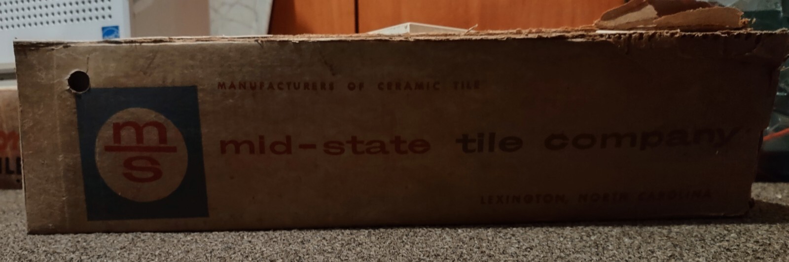 NOS 1962 MID-STATE Ceramic Tile 4 3/8″ square FAWN BEIGE 145 Mid-Century Modern
