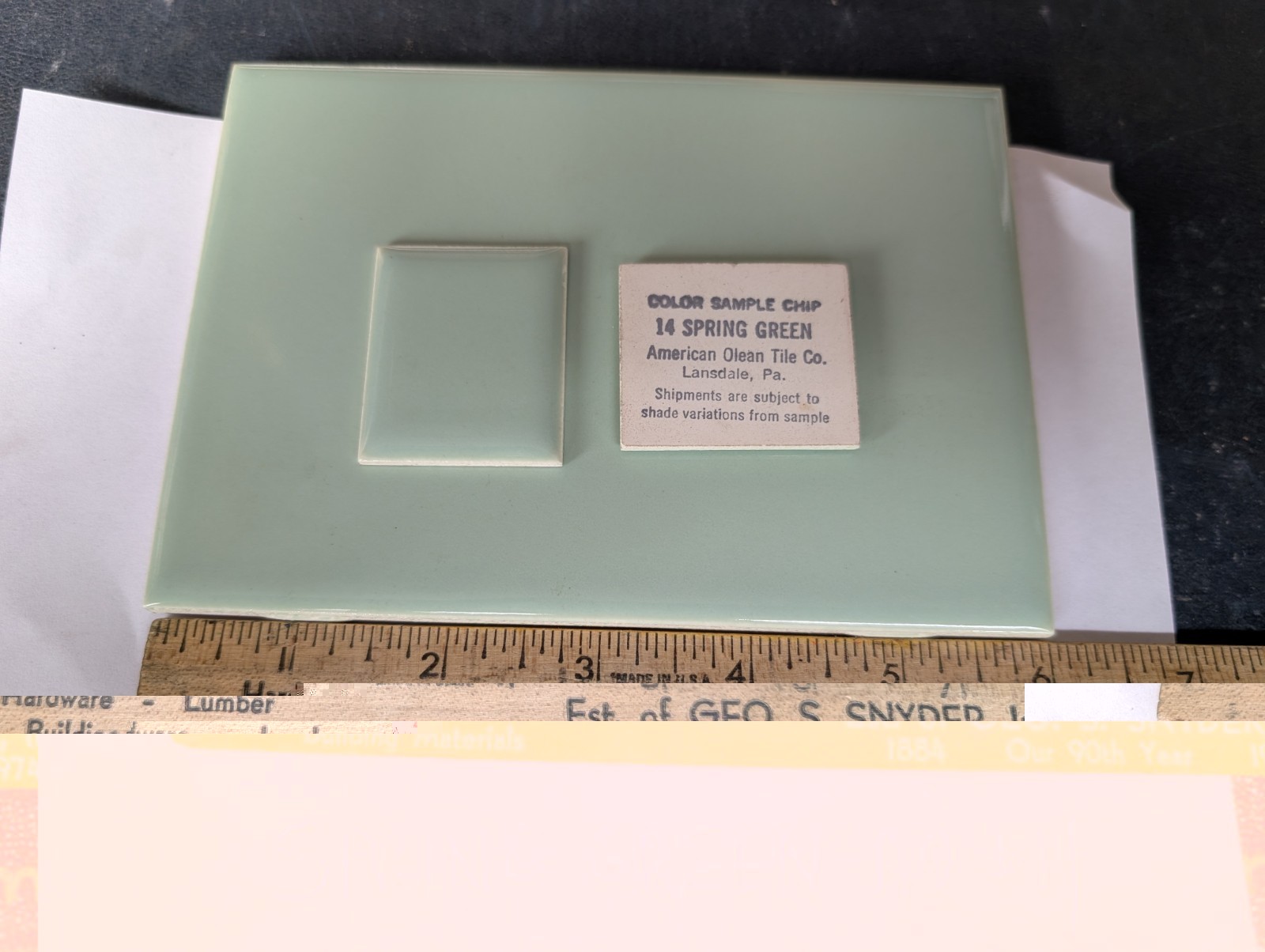 1 piece 4-1/4″ X 6″ Ceramic Tile #14 Spring Green New American Olean Tile