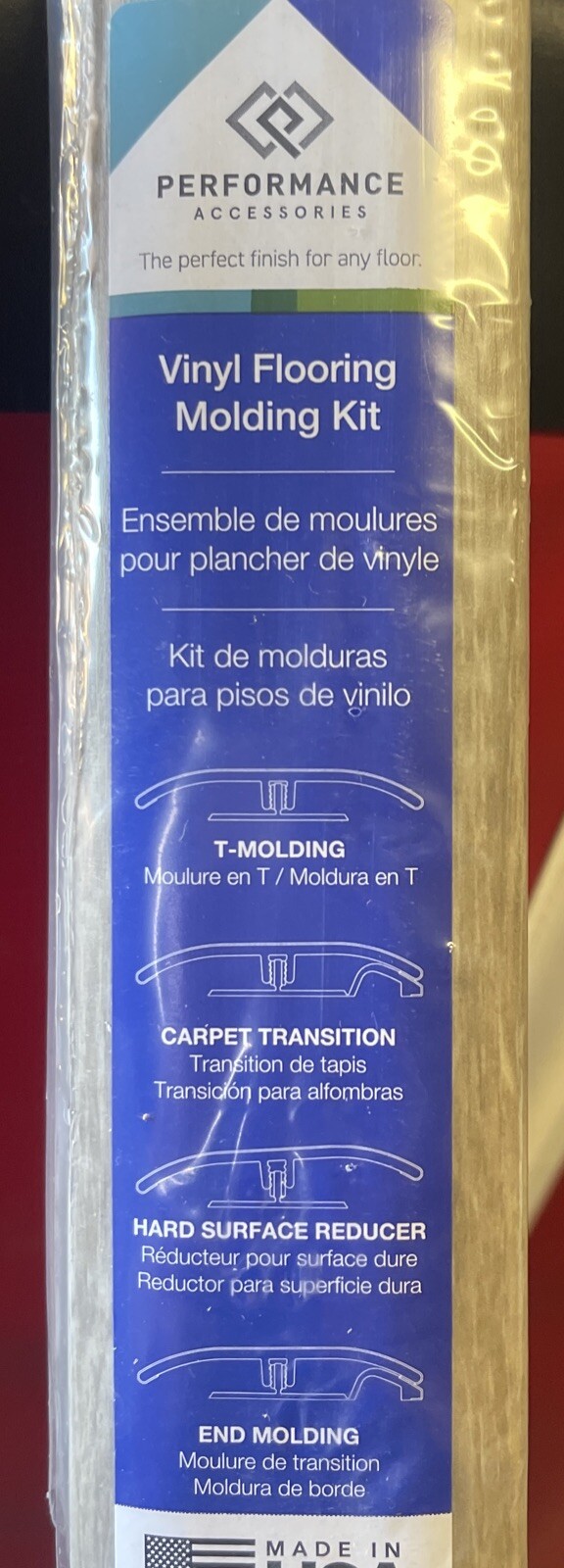 Performance Sterling 78 3/4″ Vinyl 4-In-1 Laminate Molding Kit Flooring 3pcs