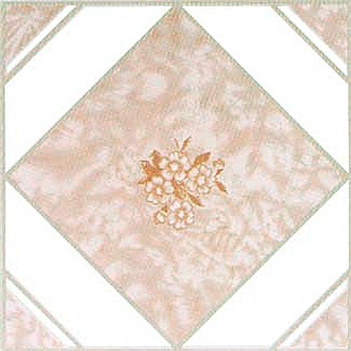 Beige Vinyl Floor Tiles 20 Pc Adhesive Kitchen Flooring – Actual 12” x 12”