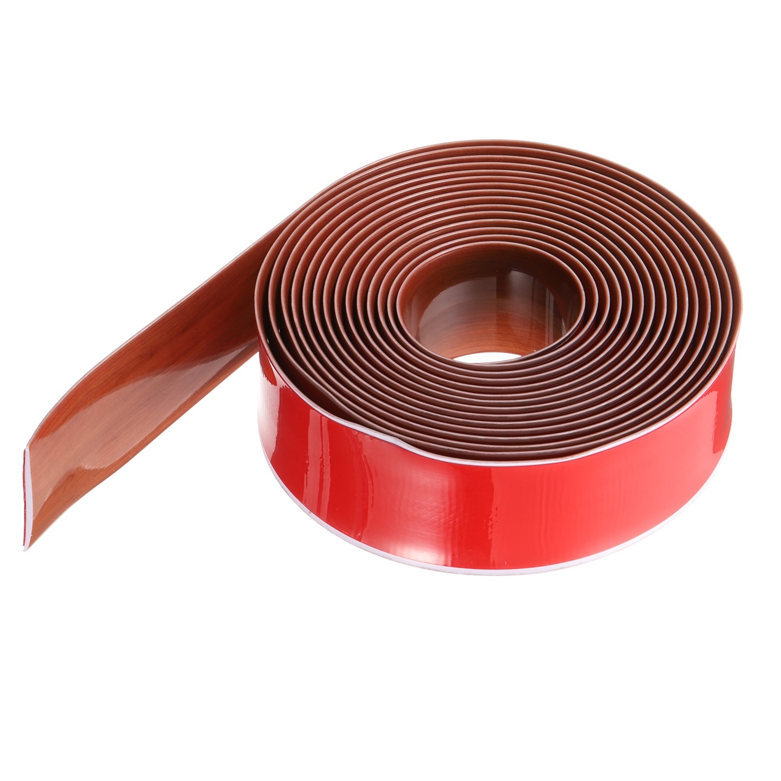 Floor Transition Strip 2″ 16.5ft Self-Adhesive Divider Strip Brown Wood Grain