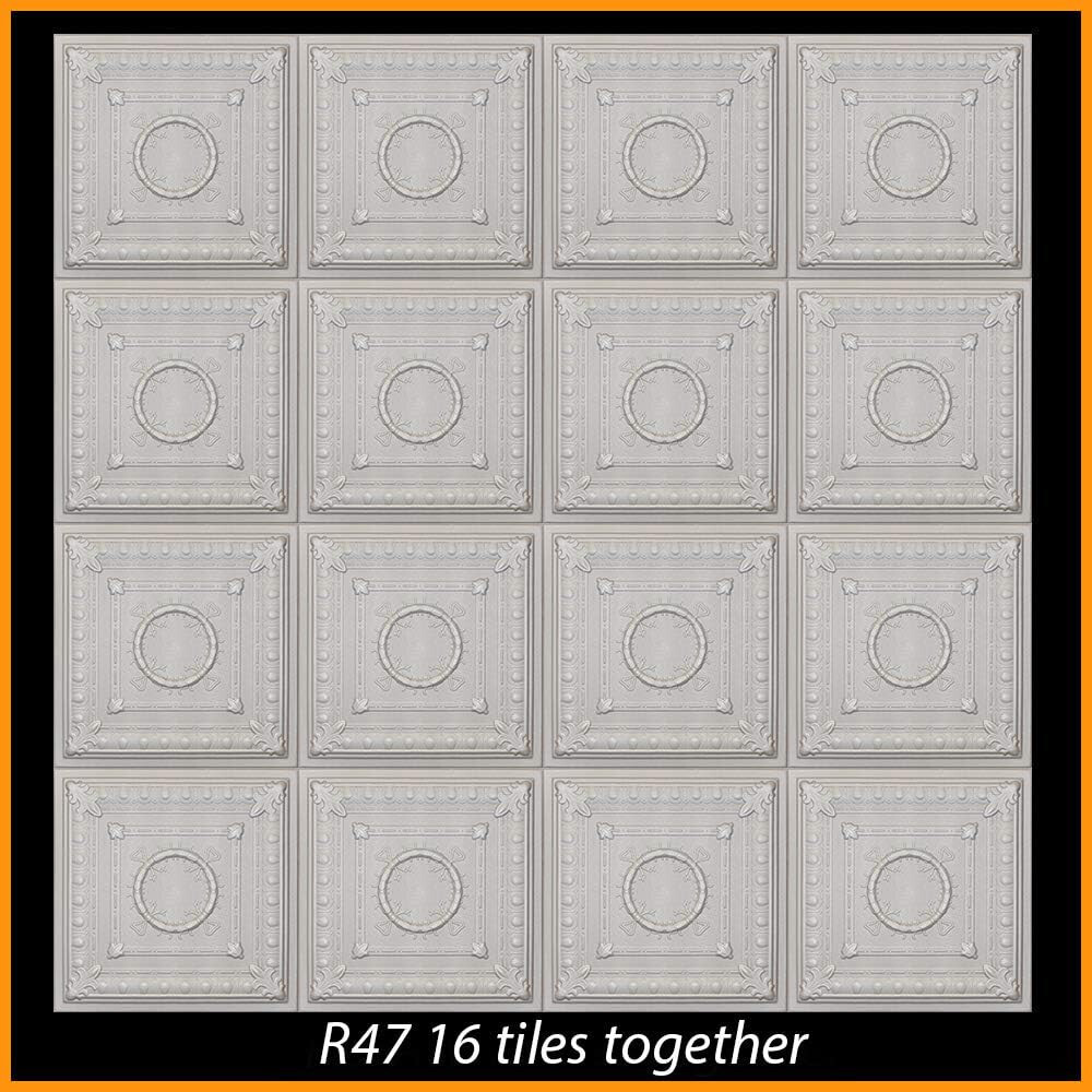 DIY Ceiling Tiles Glue Up Styrofoam 20×20 R47 Silver Pack of 8 (21.12s/f) Sale