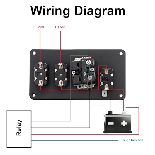 12V Ignition Switch Panel, 4 in 1 with Engine Push Button Toggle Switches,