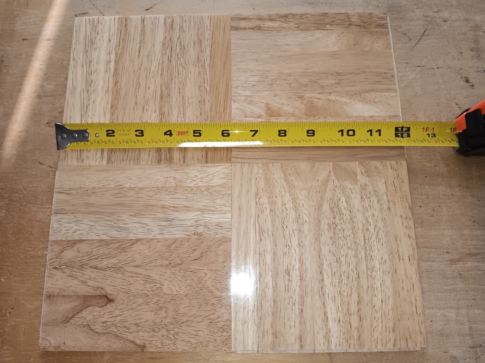 PARQUET FLOOR: 6 Sq Feet! 7-finger Parquet Solid Wood Floor Tiles 12″x12″x5/16