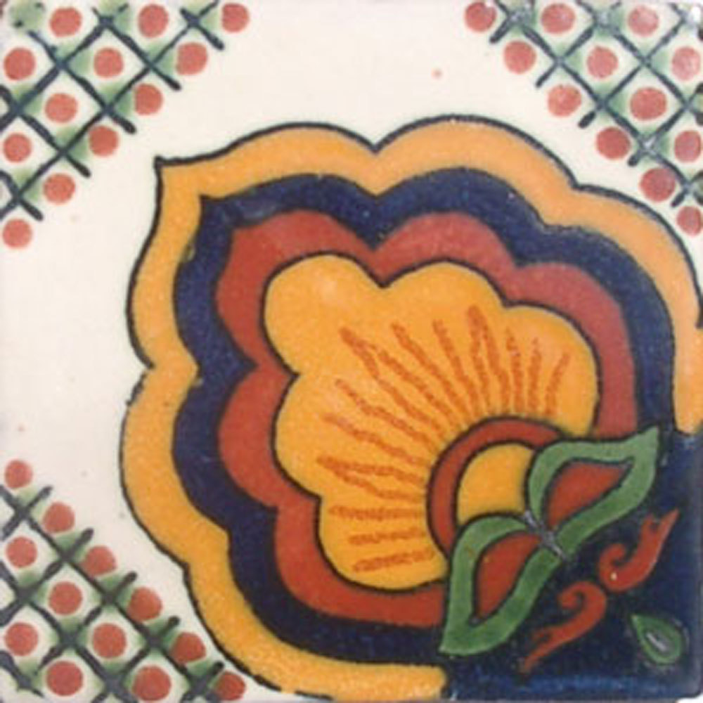 #C066) Mexican Tile sample Ceramic Handmade 4×4 inch, GET MANY AS YOU NEED !!
