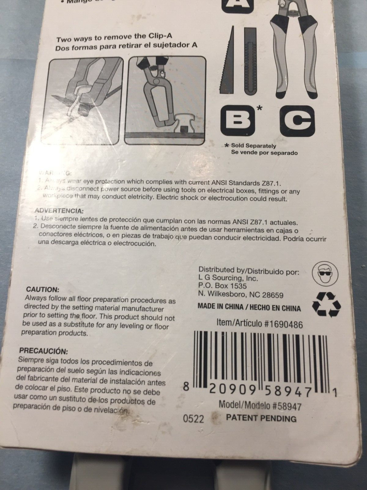 Tile Leveling Pliers – Project Source 1690487 (model# 58947) in org. package