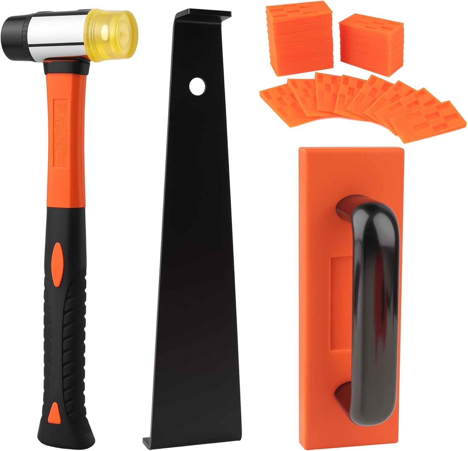 43-Piece Laminate Flooring Tools with Sturdy Double-Ended Hammer, Steel Retur…