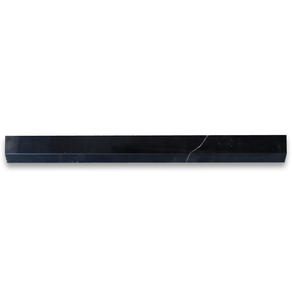 N19P Nero Marquina Black Marble Beveled Pencil Edging Trim Molding Polished