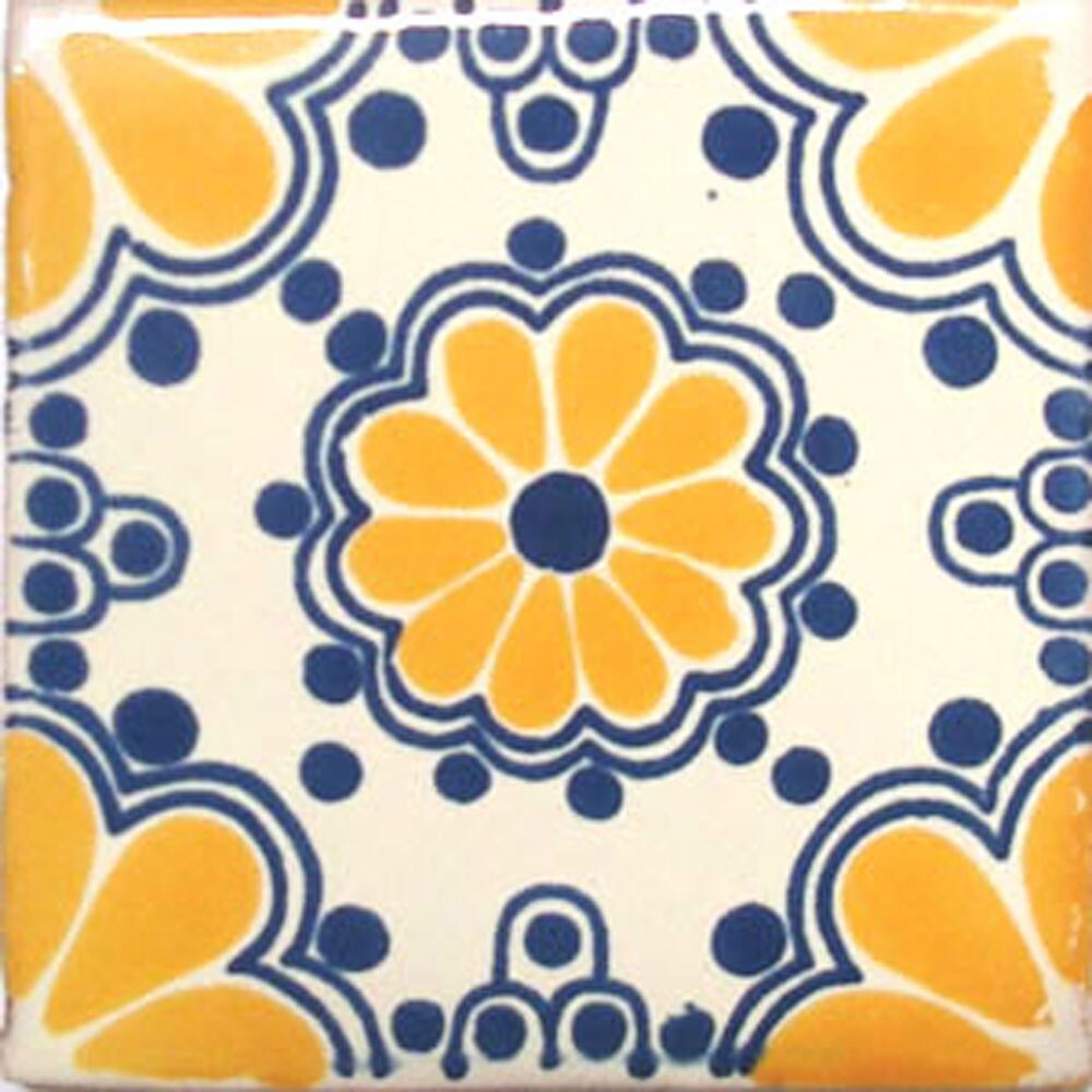 C#074) MEXICAN TILES CERAMIC HAND MADE SPANISH INFLUENCE TALAVERA MOSAIC ART
