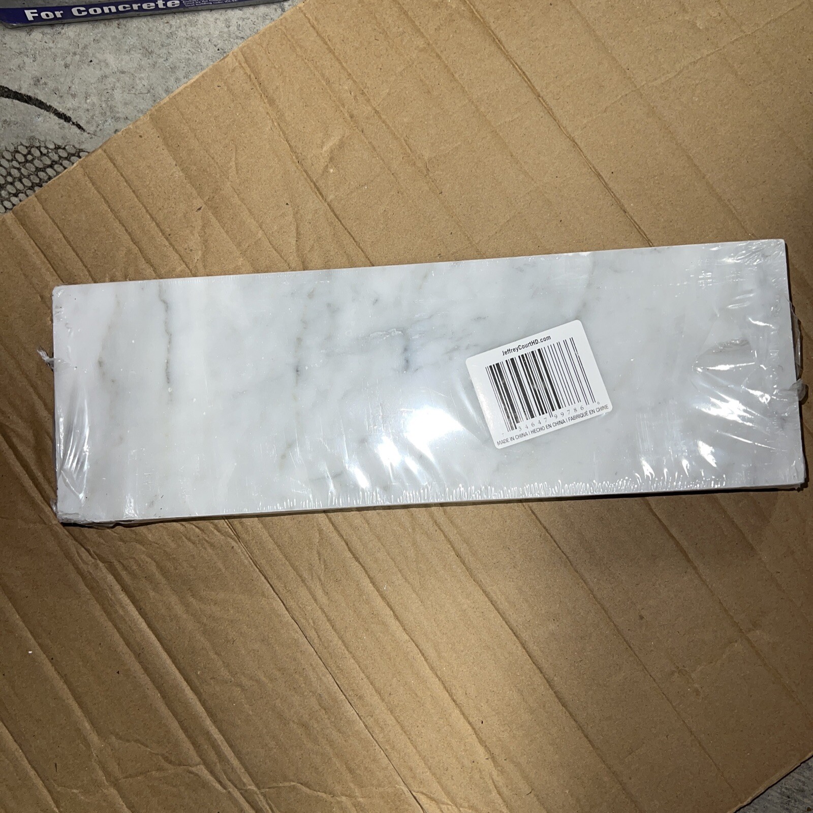 3 Pack Jeffrey Court Carrara 4″ x 12″ Marble Wall Tile Trim 99786 sealed pack