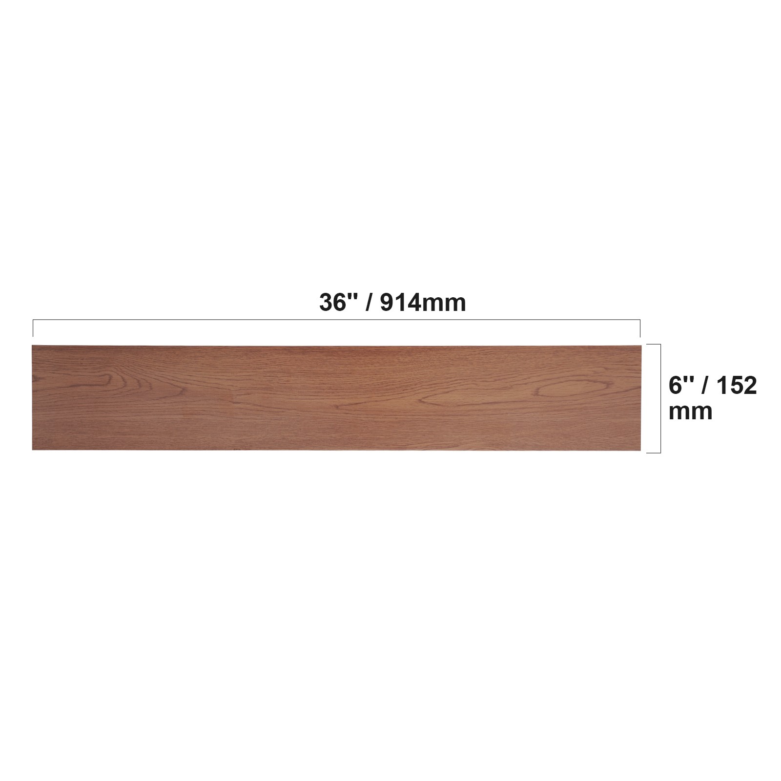 Uimoso Self Adhesive Vinyl Floor Tiles 36 PCS 2.5mm Thick Deep Brown Wood Grain