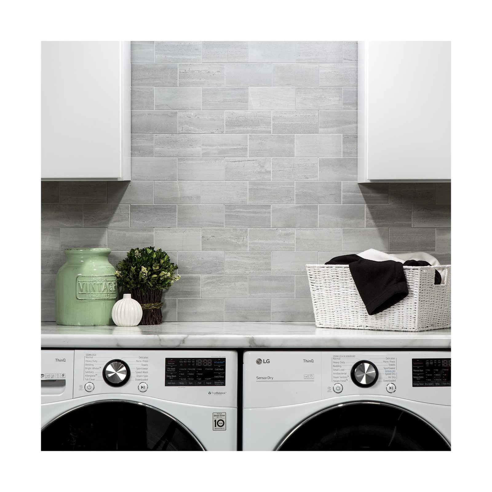 Aspect Peel and Stick Collage Tile in Gray Subway (15 Sq Ft Kit)