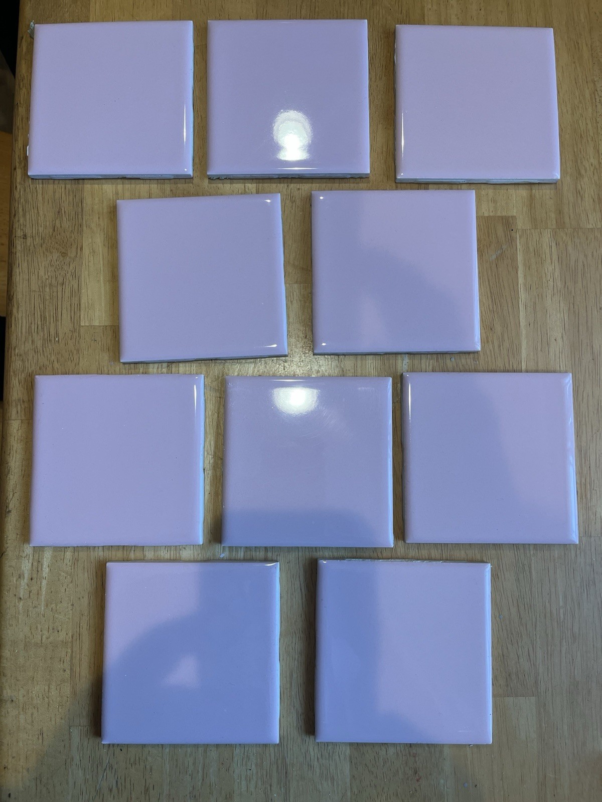 10 Stylon Pink 4.25×4.25 inch Vintage Ceramic Tile Reclaimed