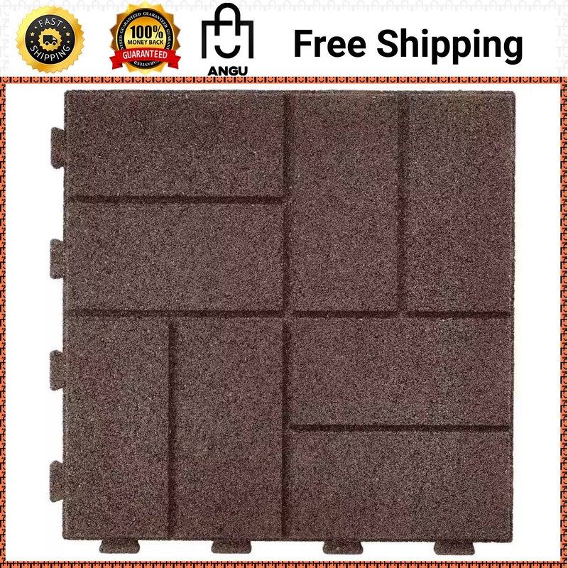 16 in x 16 in Brown SmartLoc Interlocking Rubber Paver 9-Pack DCPV16ILBN9