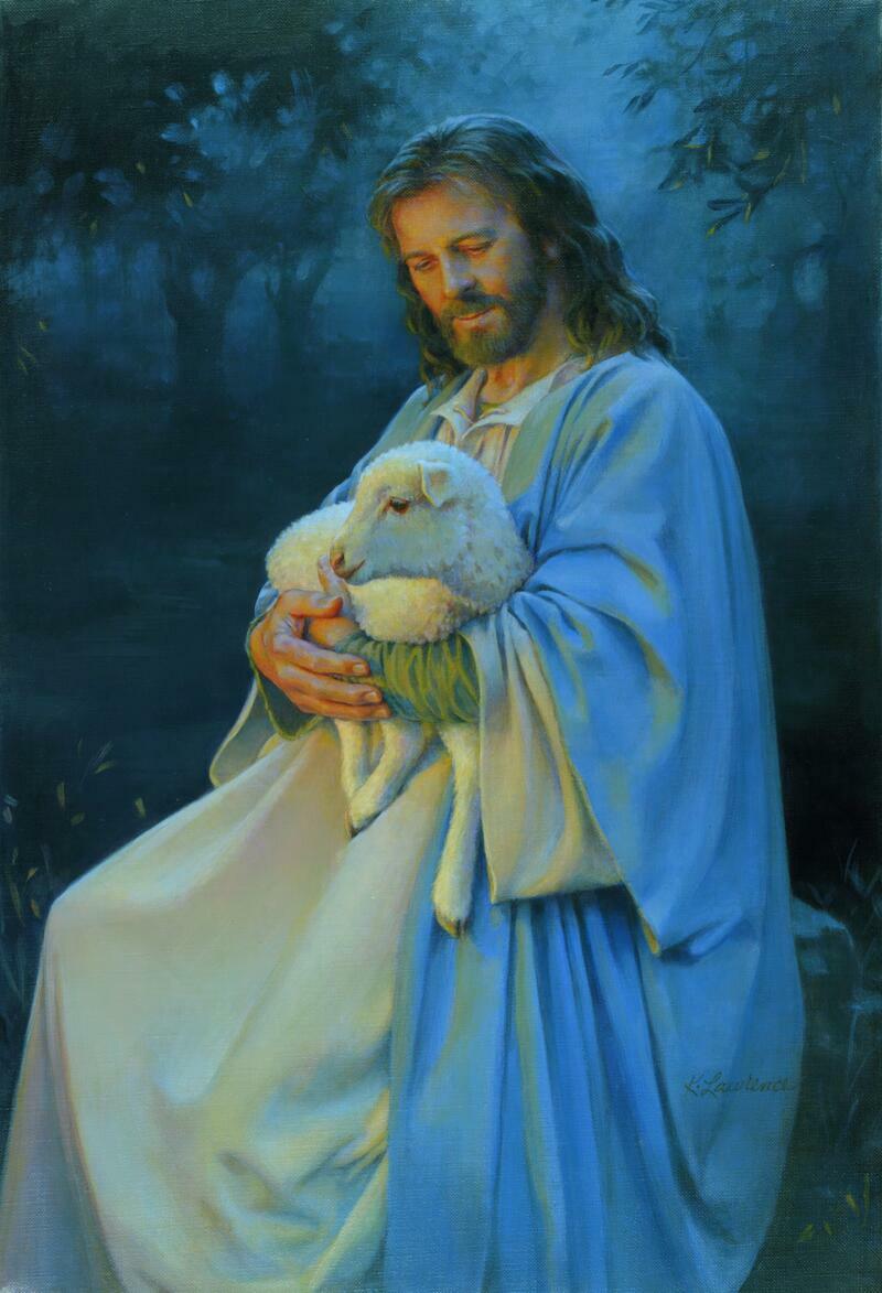 Ceramic Tile Mural Kitchen Backsplash – I Know My Sheep – Jesus Lamb Christian