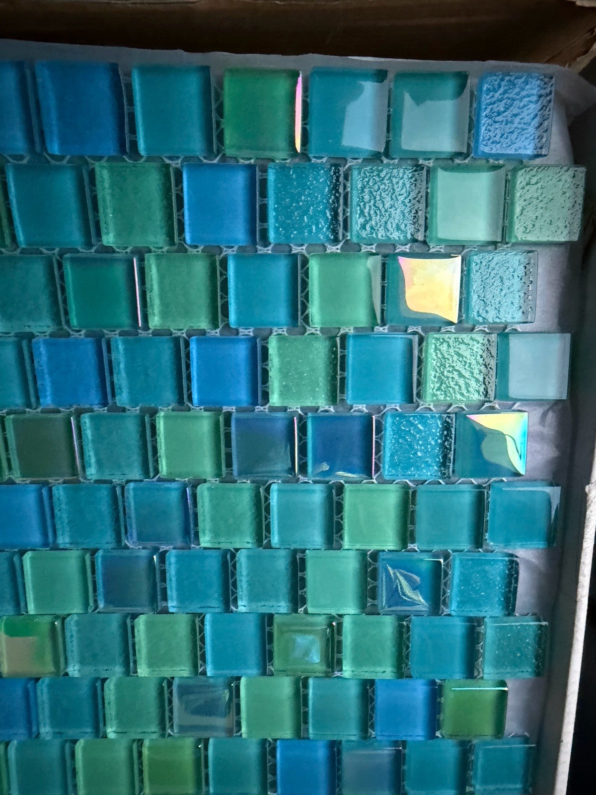 1×1 Glass Pool Tile Aqua Blue Price is For 15SQF (one Box)