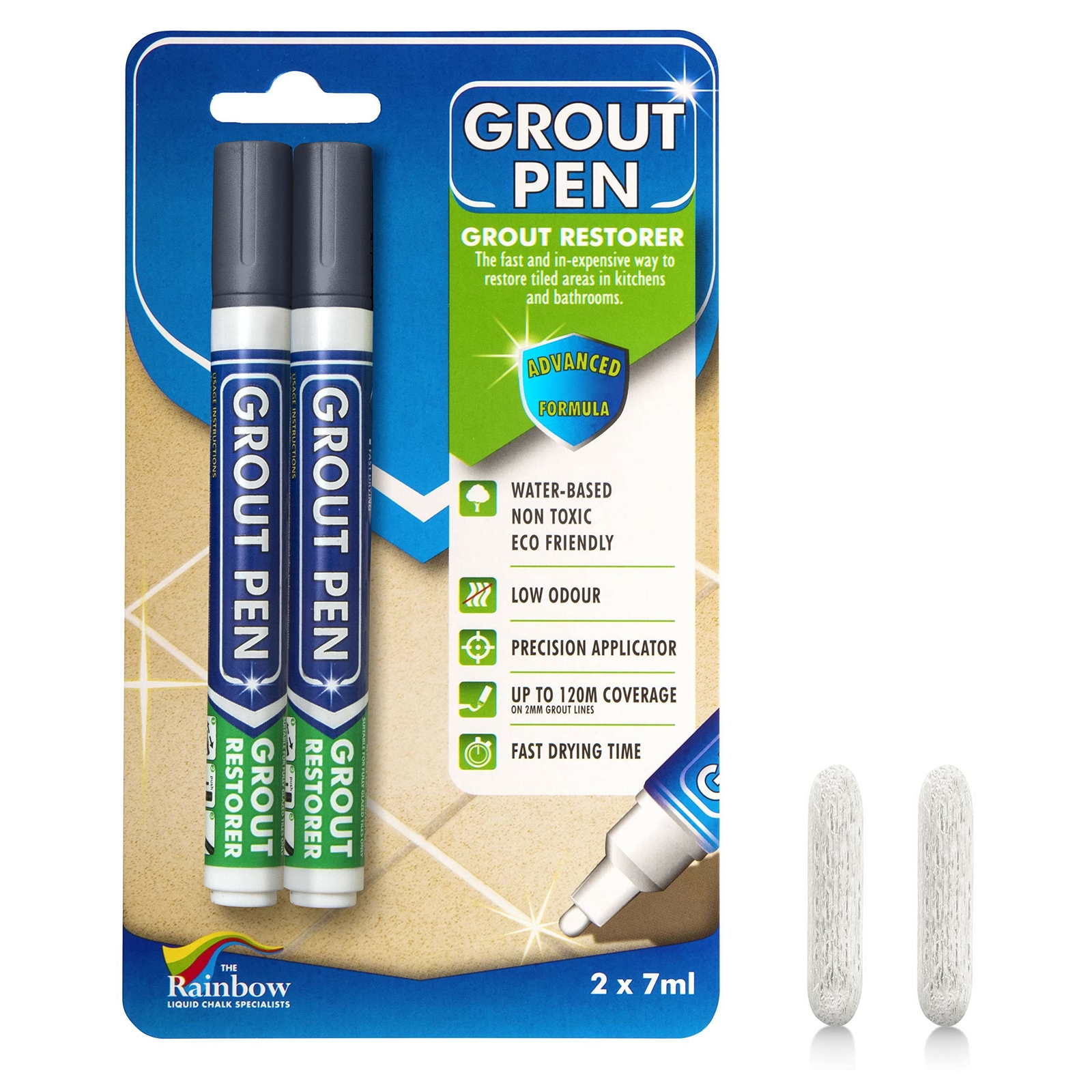 Grout Pen Dark Grey Tile Paint Marker: Tile Grout Colorant w/ Extra Tips