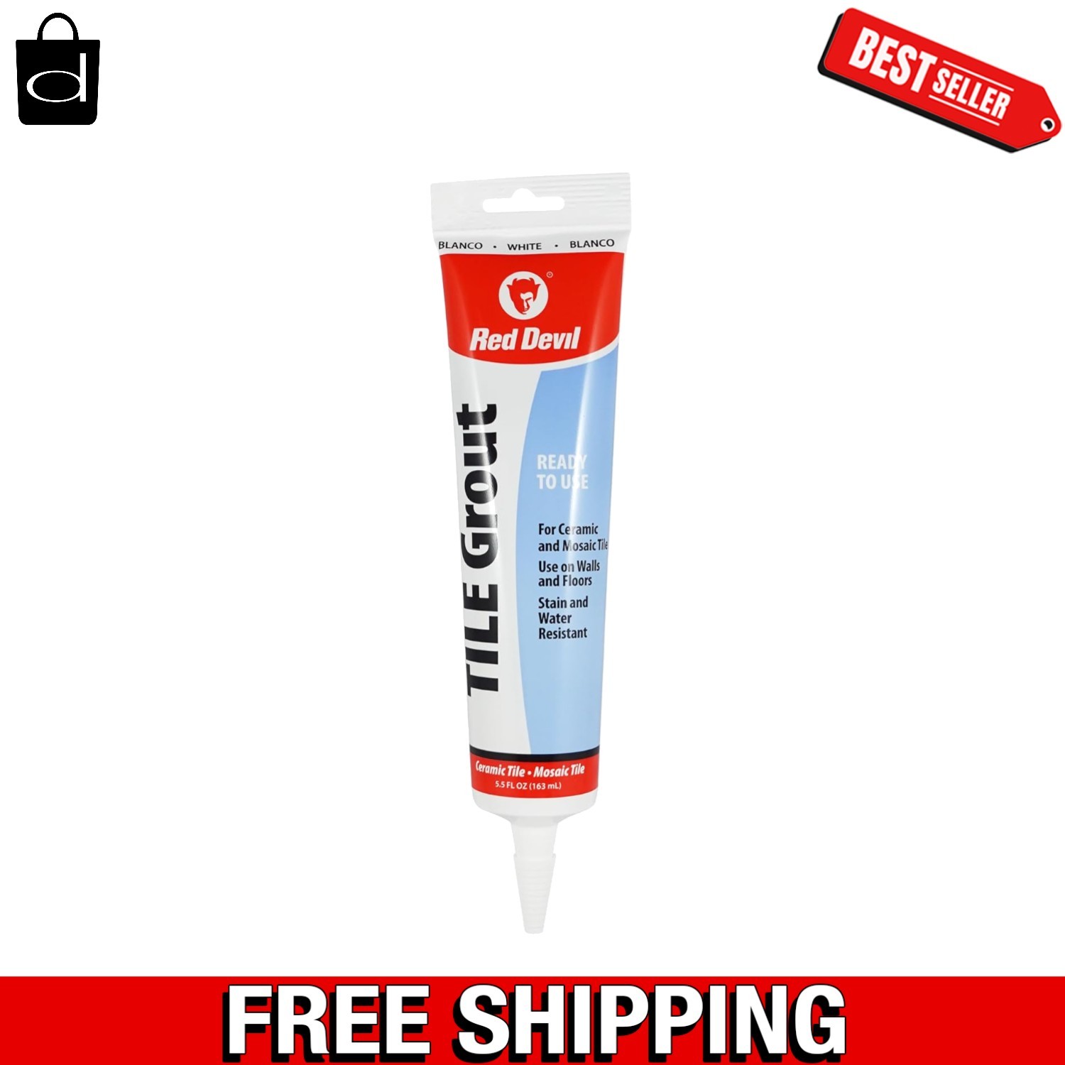 5.5 oz Pre-Mixed Tile Grout Squeeze Tube – Perfect for DIY Projects in White