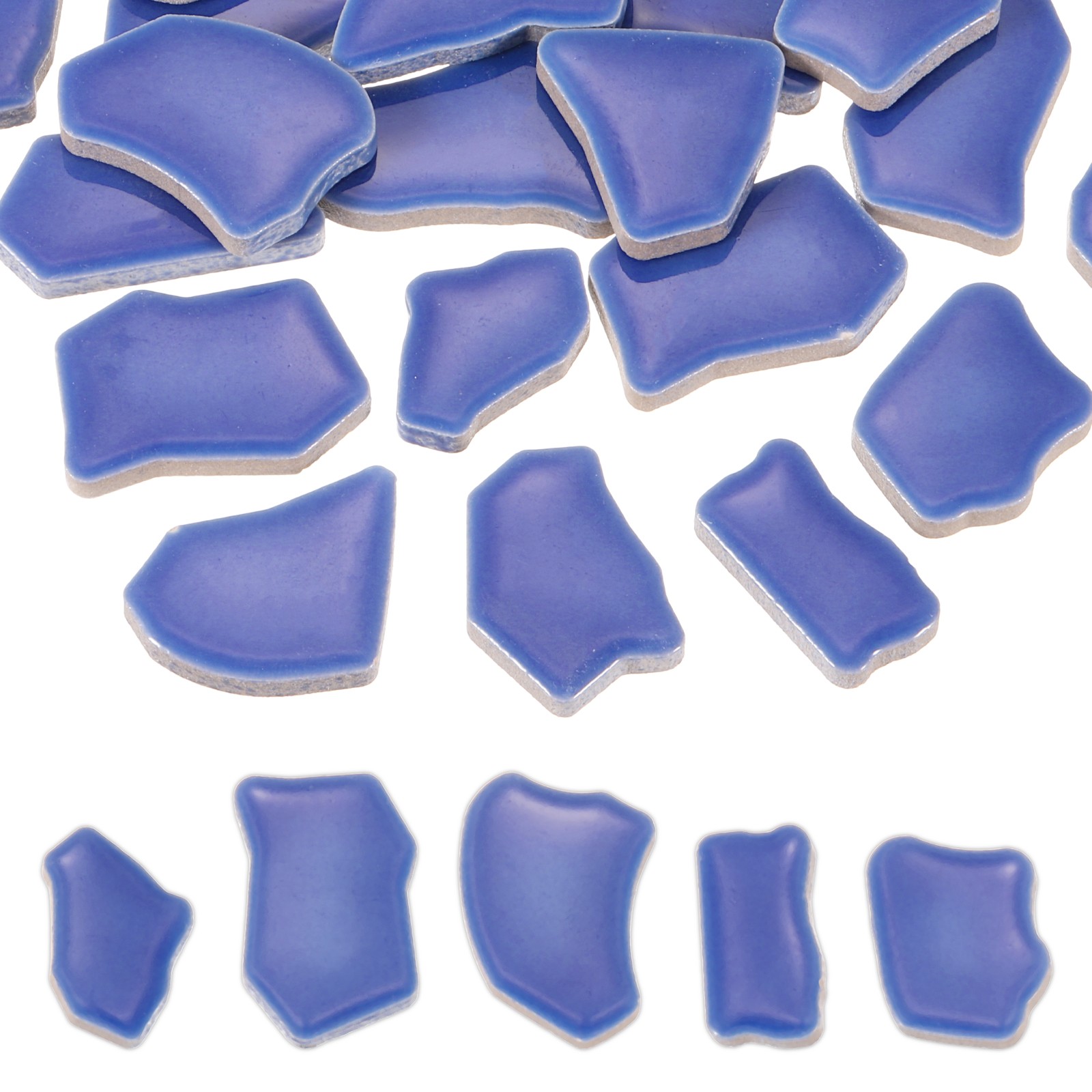 500g/1.1LB Irregular Ceramics Mosaic Tiles, 0.79″-1.57″ Mosaic Tile, Dark Blue