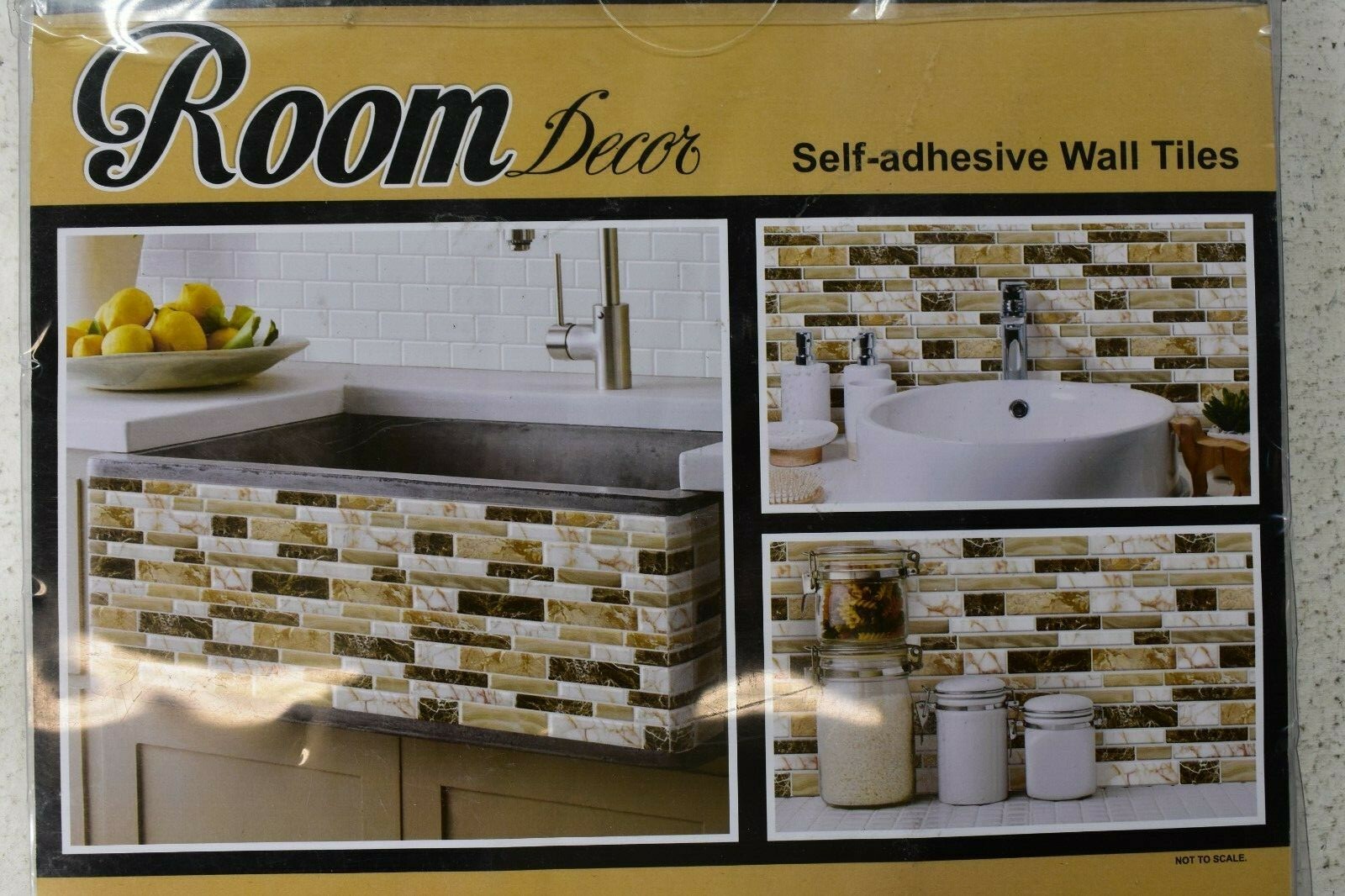 Lot Of 9 Various Style Decor Wall Self Adhesive Tiles Stick Marble Design