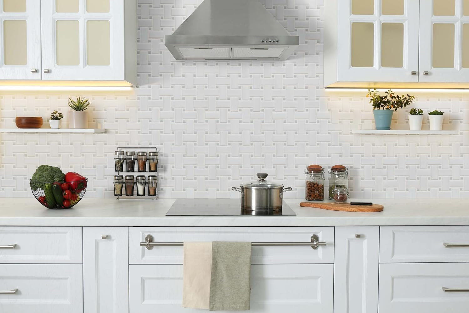 Elegant Matte Basketweave Porcelain Tile 12×12 for Kitchen & Bath Backsplash