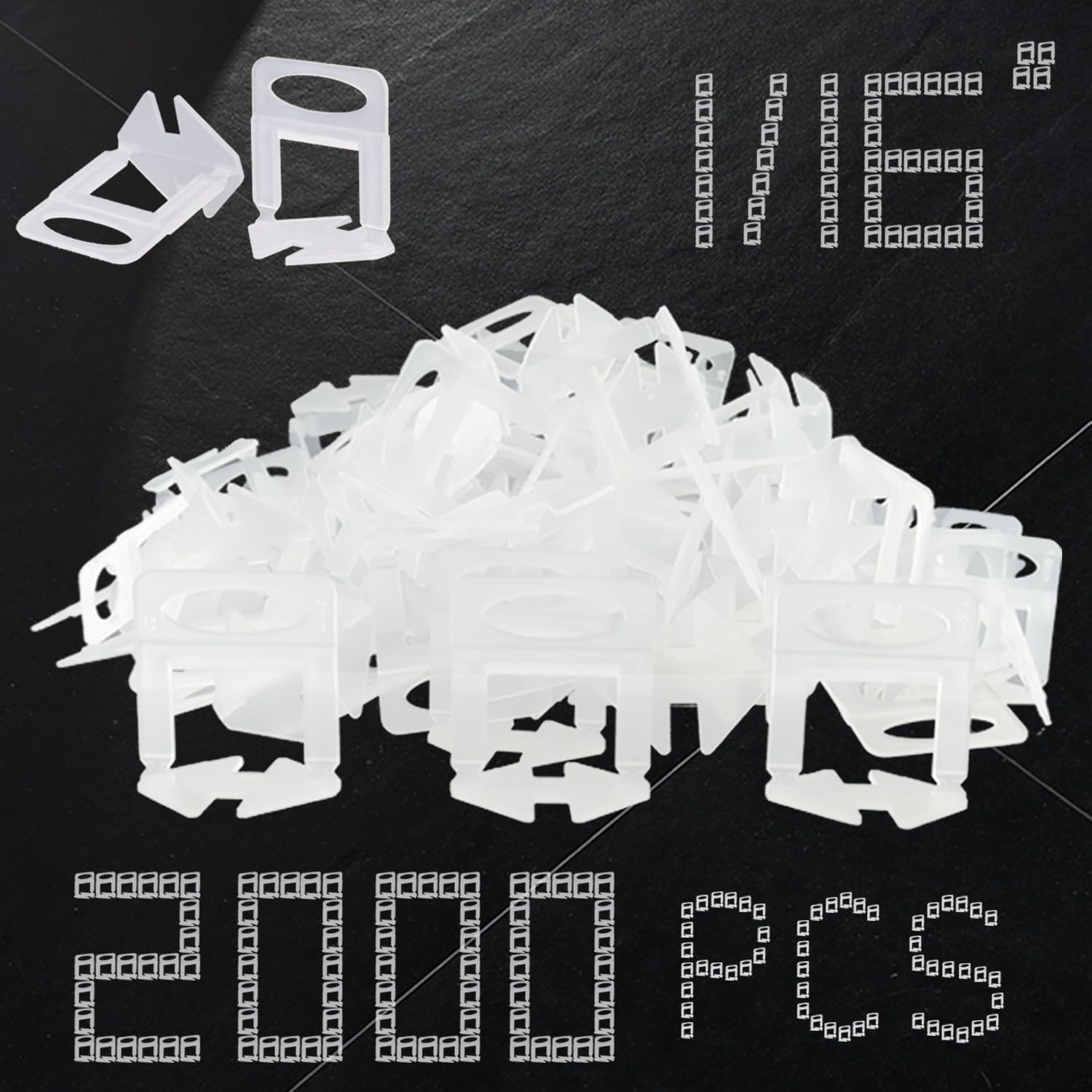 Tile Leveling System Clips 1/32″ Tiles Leveler Spacers 1Mm Tile Tools Set 2000Pc