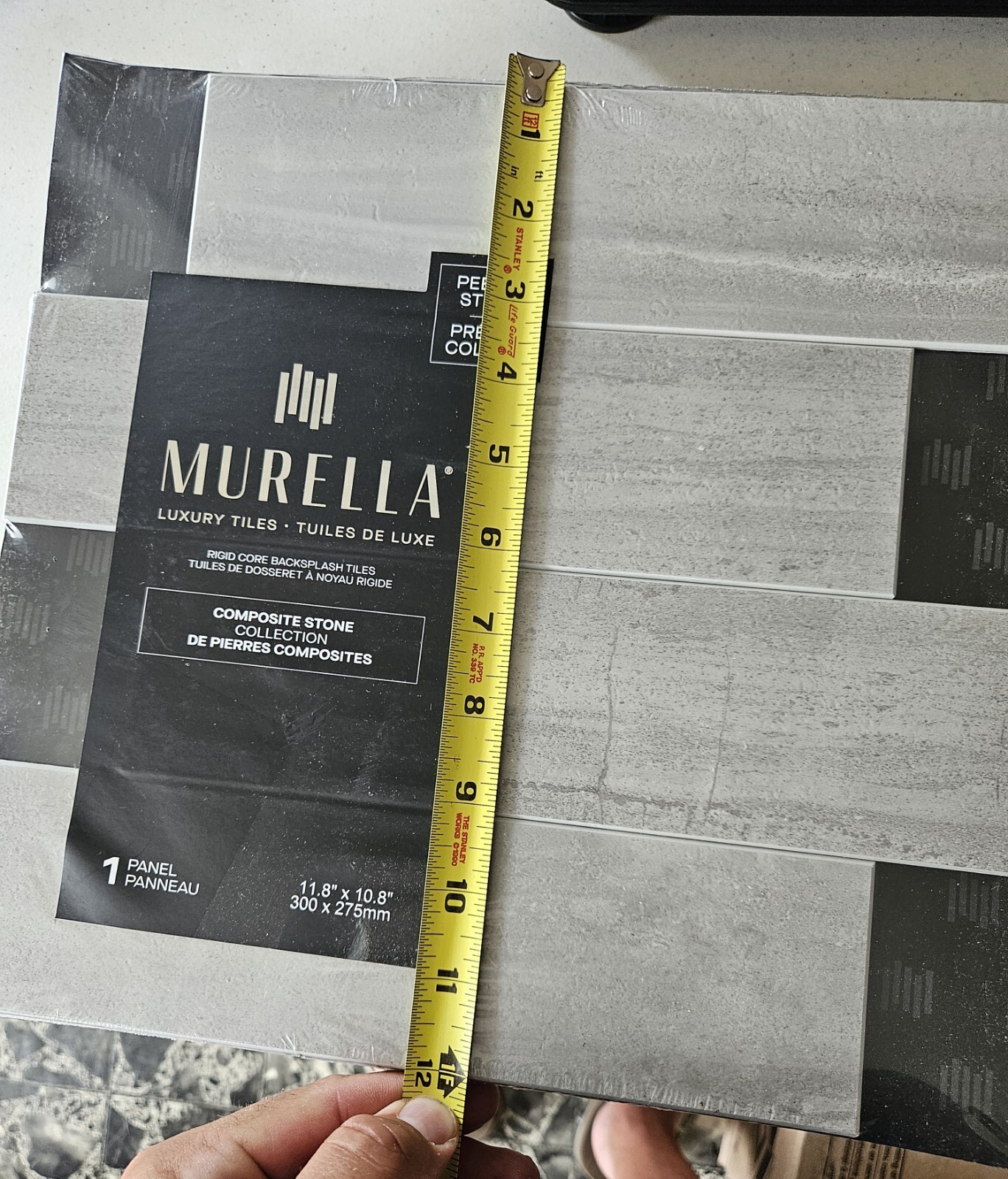 Murella Peel and Stick Backsplash Composite Stone 11.8×10.8 300x275mm 7 Pack Q.