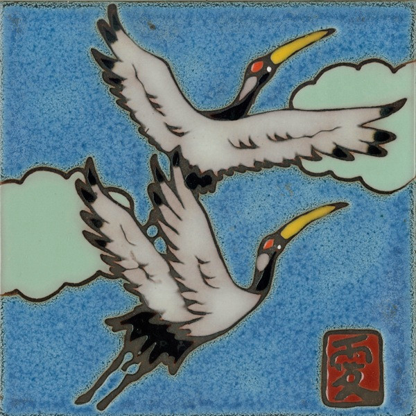 Ceramic Tile Sand Hill Crane wall decor hot plate backsplash installation mural