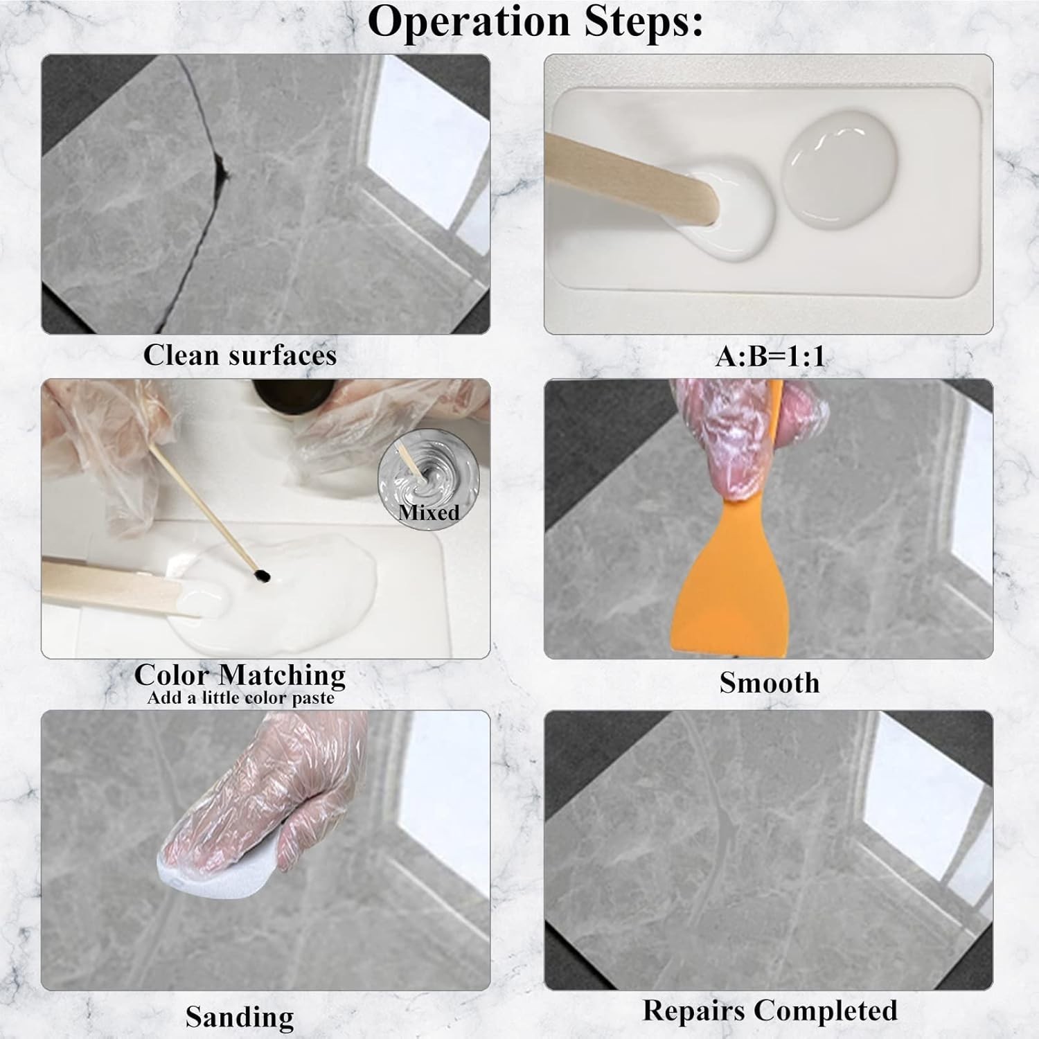 Tub, Tile and Shower Repair Kit Color Match, Porcelain Repair Kit, Bathtub Re…