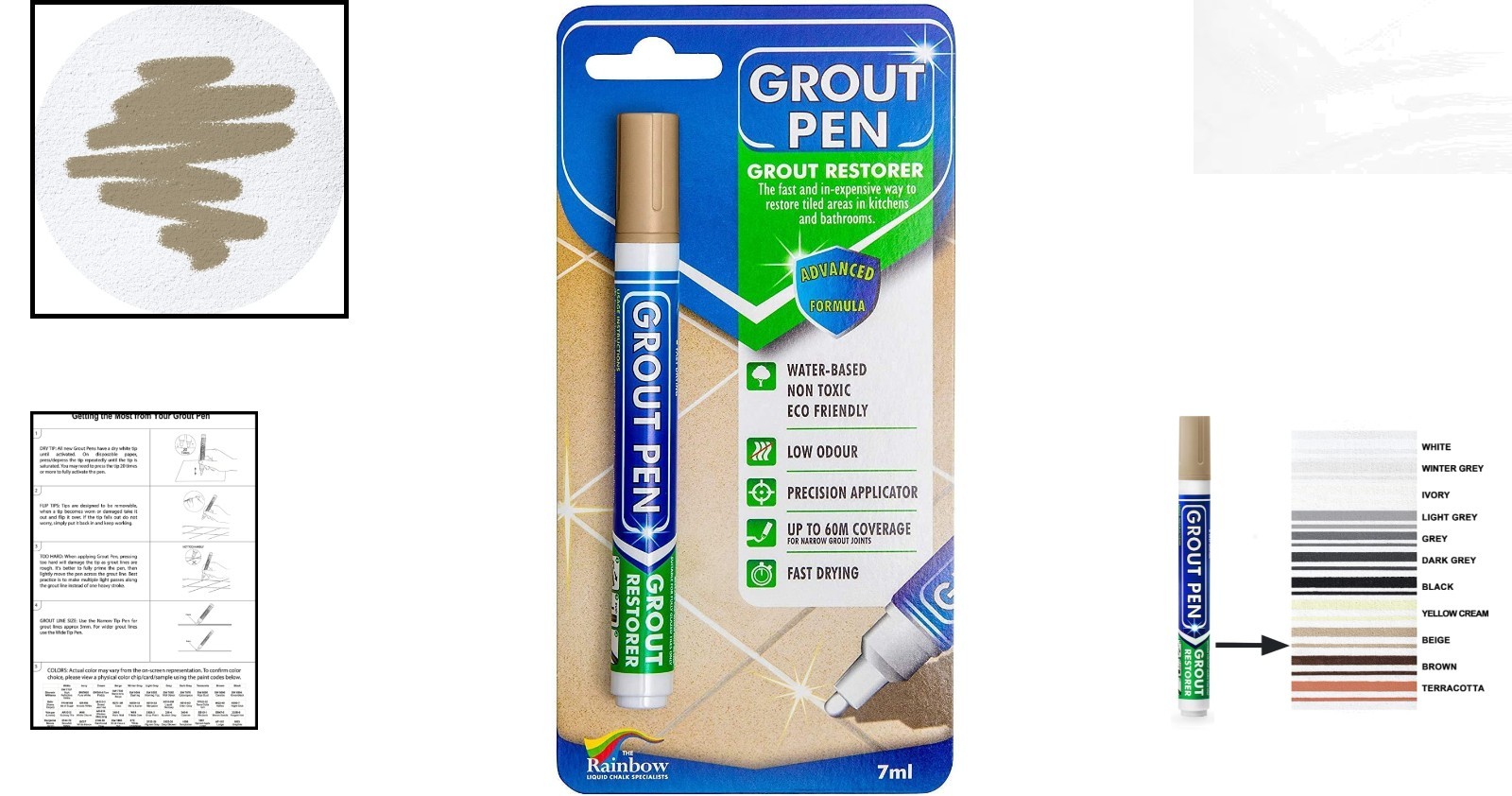 Grout Pen Beige 5mm Tip – Transform Your Tile with Waterproof Colorant