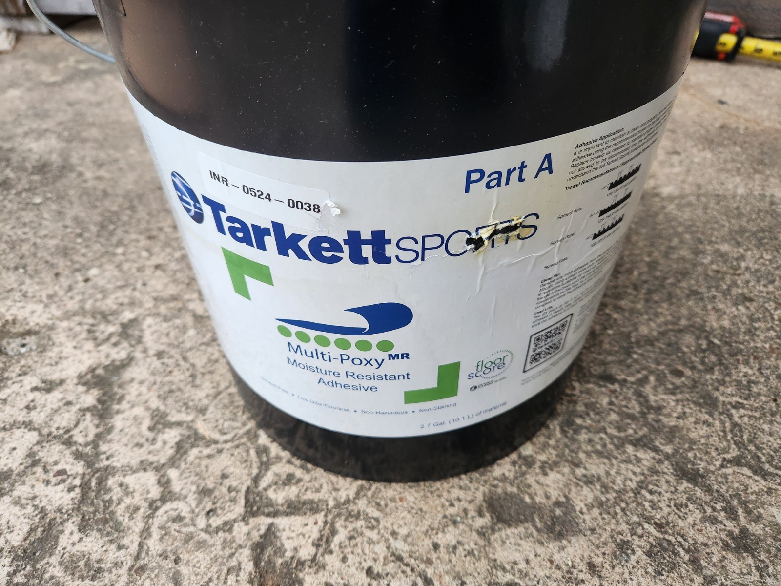 2.7 gal Tarkett Sports Multi-Poxy Moisture Resistant Adhesive Part A