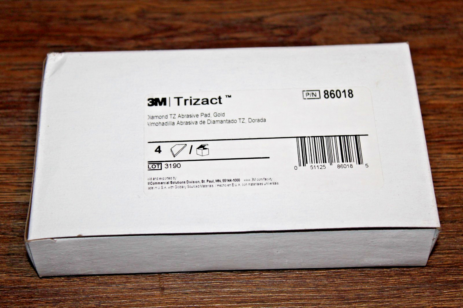 3M Trizact GOLD, 86018 Polishing Diamond TZ Abrasive Pad, Trapezoid, New 4 pack