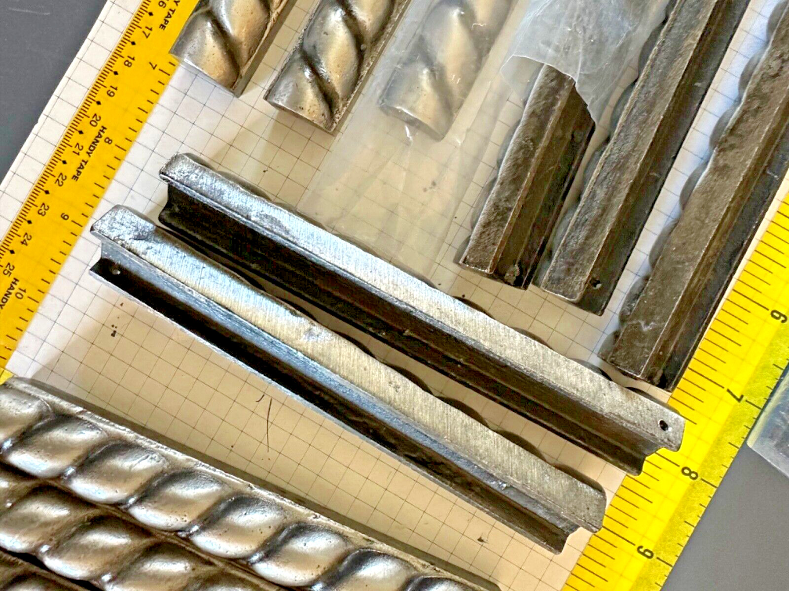 1×6 antique Silver tone metal Border Tiles – 12 tile lot- never used