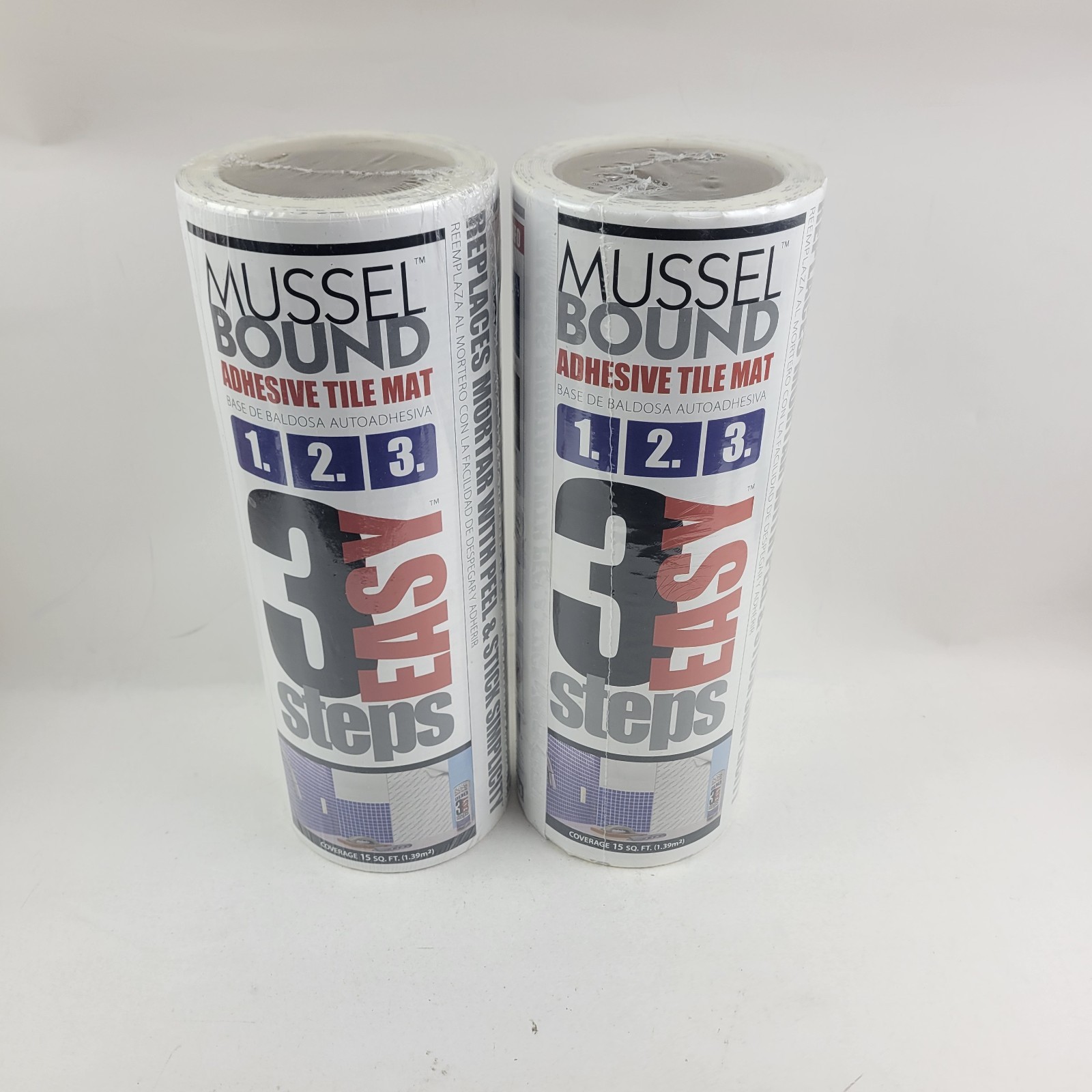 Lot of 2 Mussel Bound Adhesive Tile Mat 15 Sq Ft Each (30 Sq Feet Total) NEW