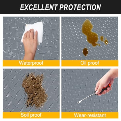 4x10FT Garage Floor Mat, 2.8mm Thickened Flooring Roll for Under 4*10FT Grey