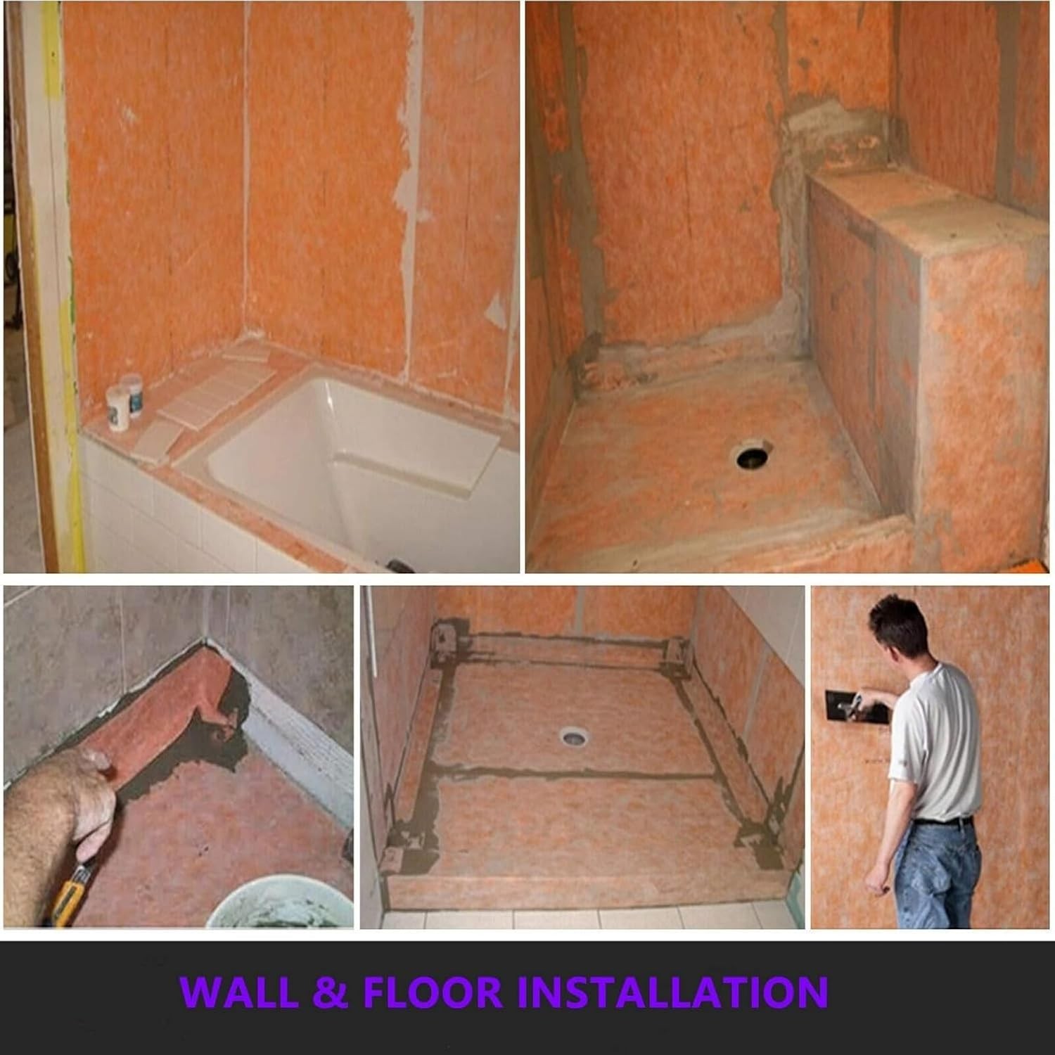 Waterproof Membrane for Shower 3.3 ft x 98.5 ft / 323 Square Feet Waterproofi…