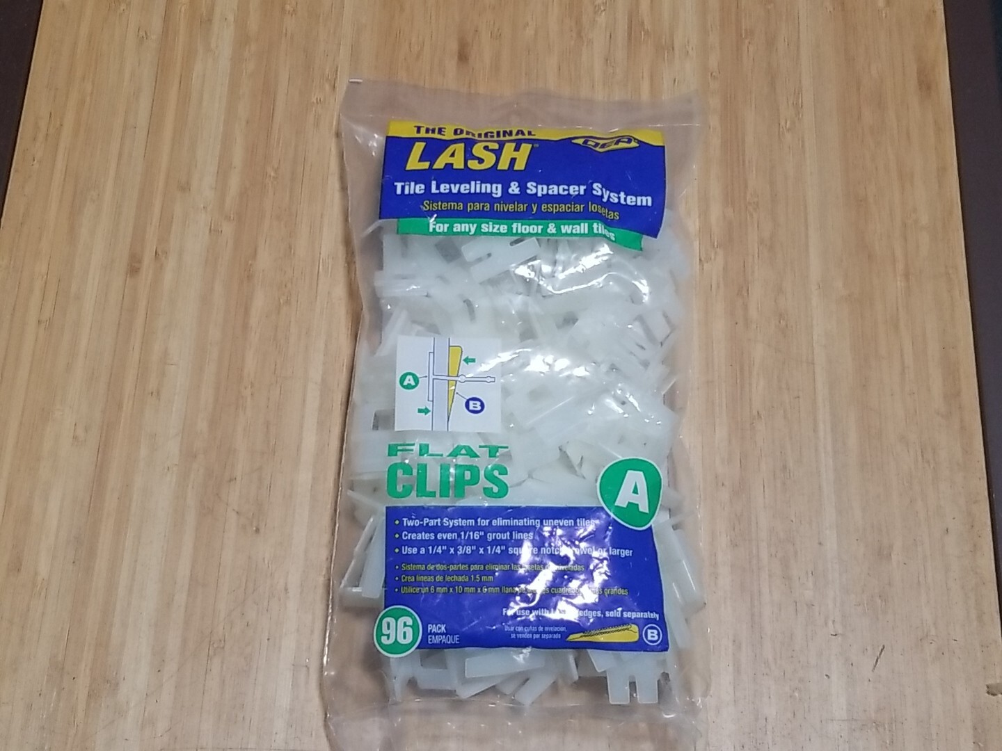 The ORIGINAL LASH QEP 96 Count Tile Leveling Clips Brand NEW 1/16″ Grout Lines
