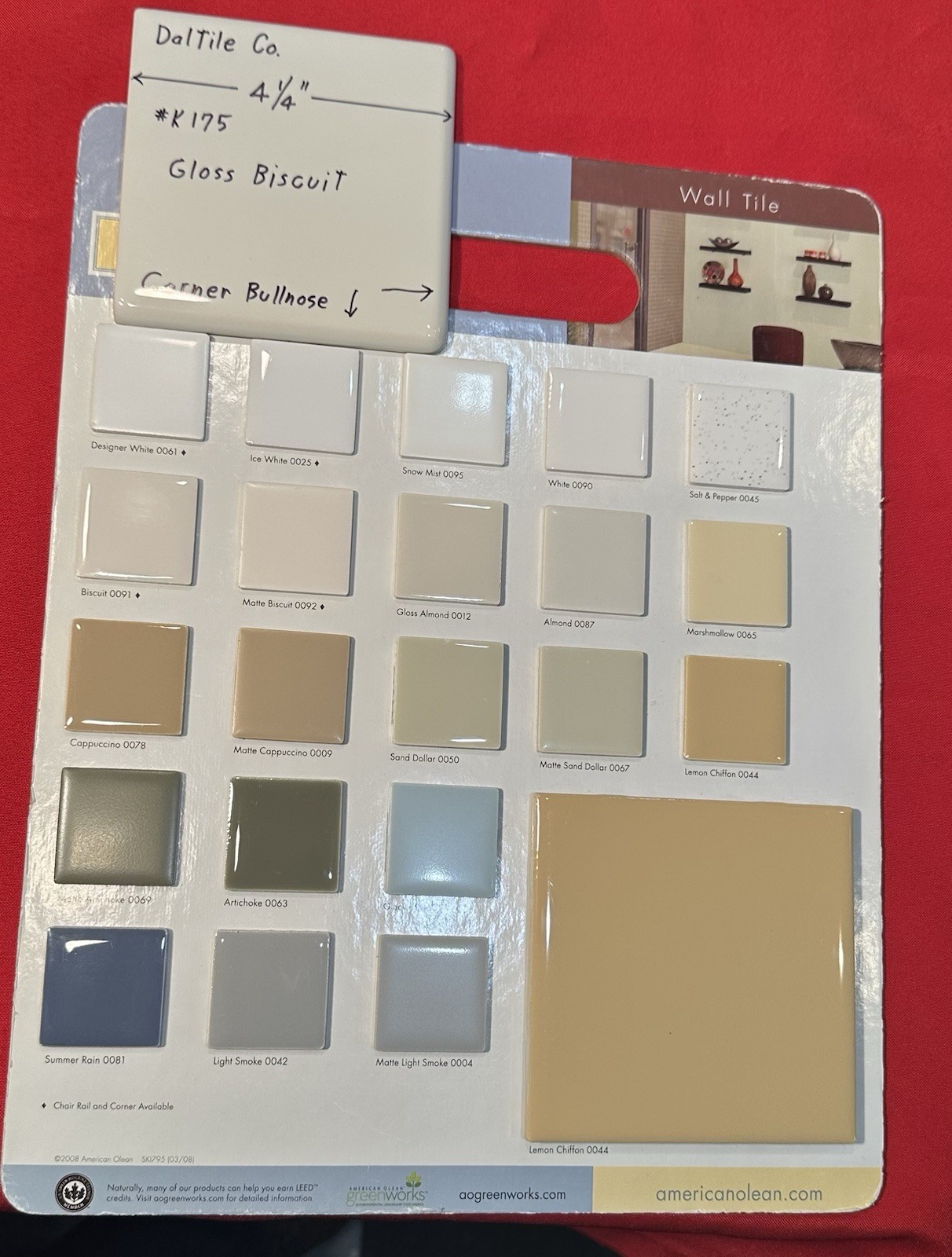 1 pc. Gloss Biscuit #175 by Daltile Co. 4-1/4″ Ceramic Surface Bullnose Tile