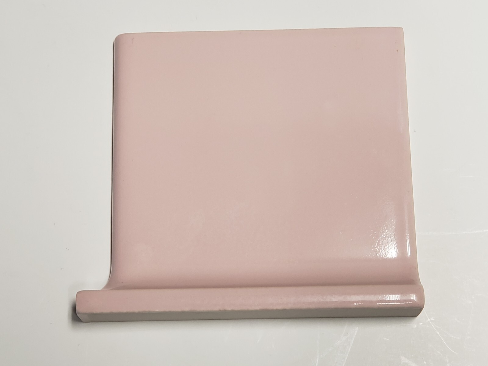 Vtg. TILECREST Ceramic Tile Corner Base Bullnose Lt. Pink Glossy V2 NEW NOS