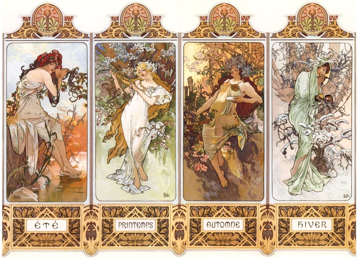 Ceramic Backsplash Tile Mural Art Nouveau Kitchen/Bathroom – Seasons