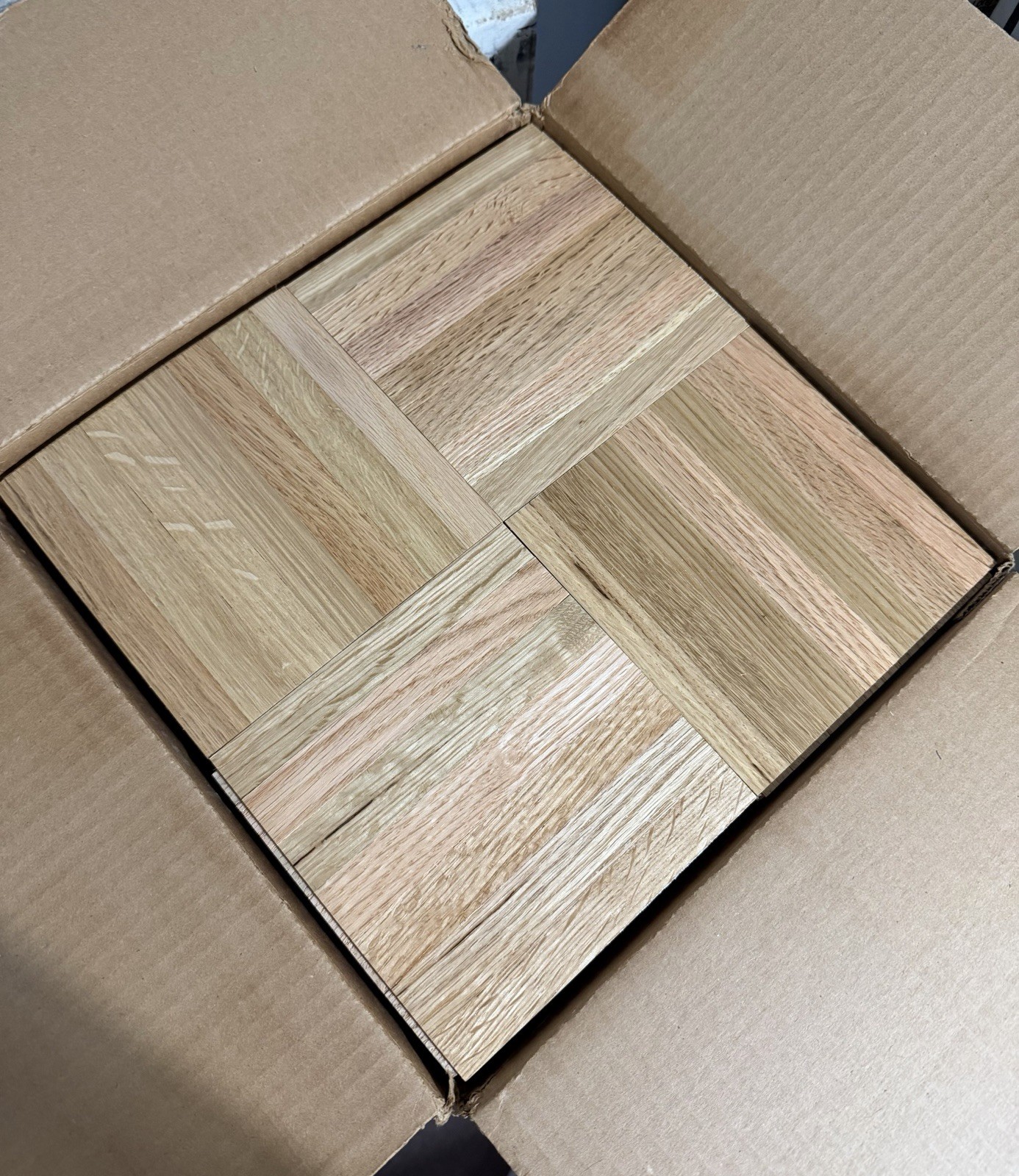 Oak Parquet Flooring HARTCO NATURAL 12x12x5/16: 10 Tiles (10 Sq Ft)
