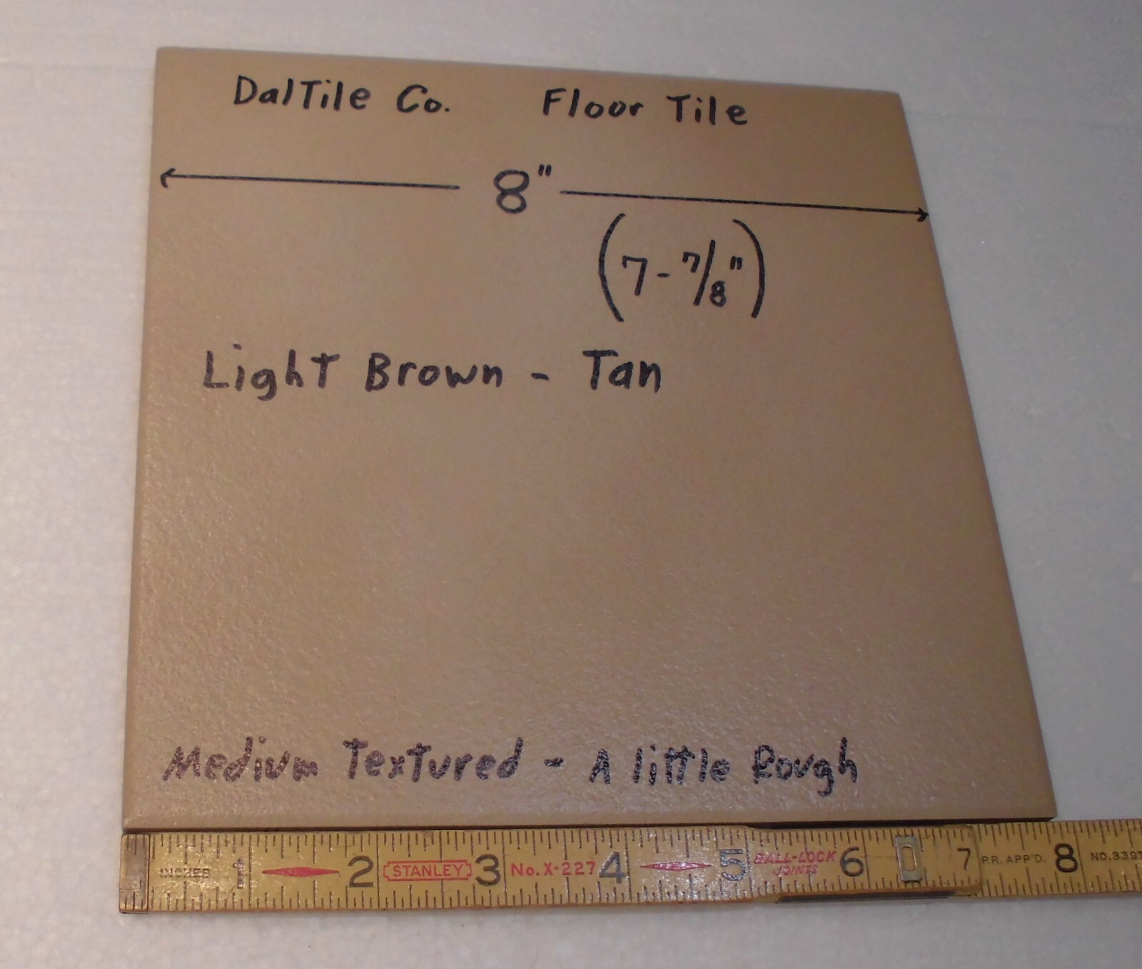 1 pc. Light Brown – Tan: Daltile Ceramic Textured Floor Tile 8″ X 8″ New Stock