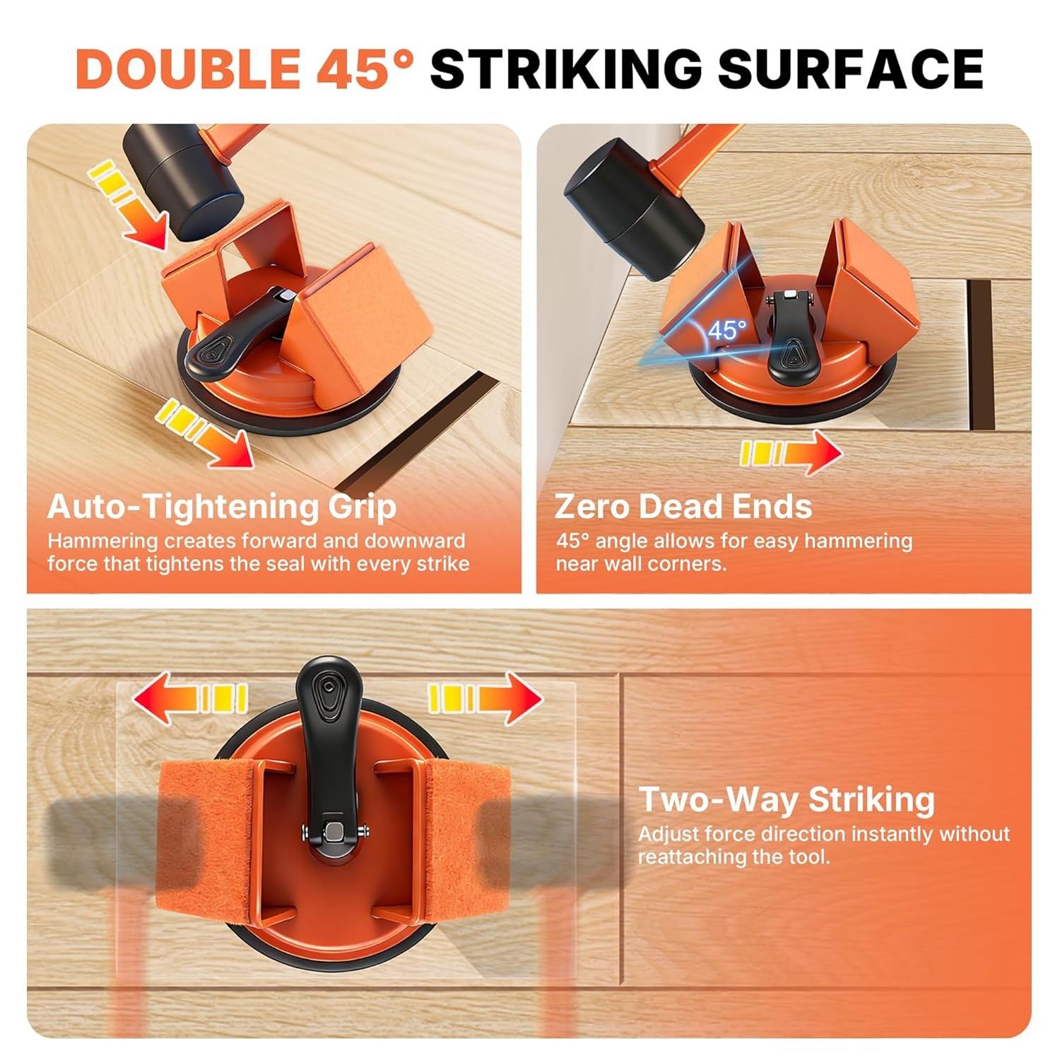 Floor Gap Fixer Tool with Suction Cup for Hardwood-Laminate and Vinyl Flooring