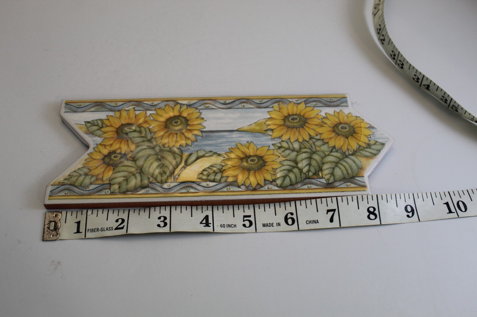 Sunflowers Decorative Border Wall Tile 9 x 3.25″ Glazed Ocean Edging