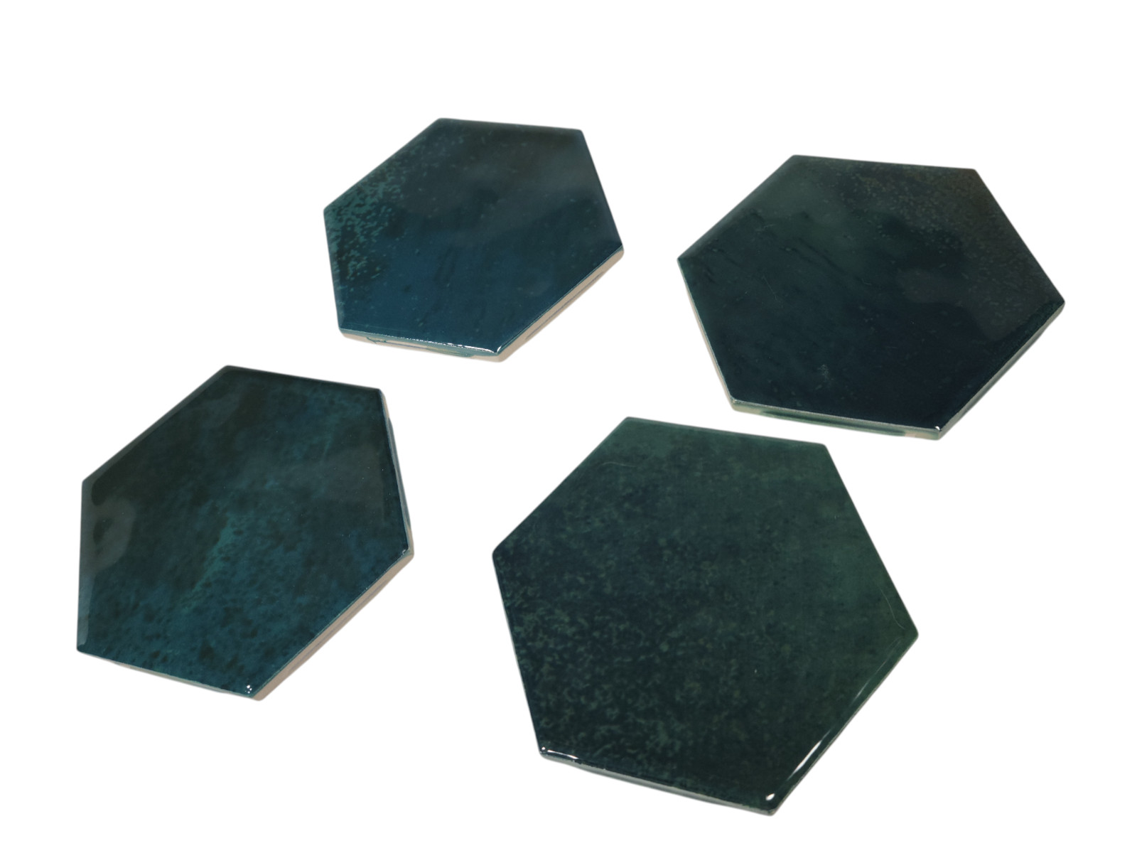 Green Ceramic Tile Hexagon Subway Marble Mosaic Vintage Mid Century Modern Retro